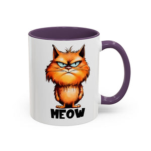 Funny grumpy  Cat Accent Coffee Mug - Perfect Gift for Cat Lovers, Meow Mug, Pet Owner Present, Caffeine Fix, Novelty Drinkware