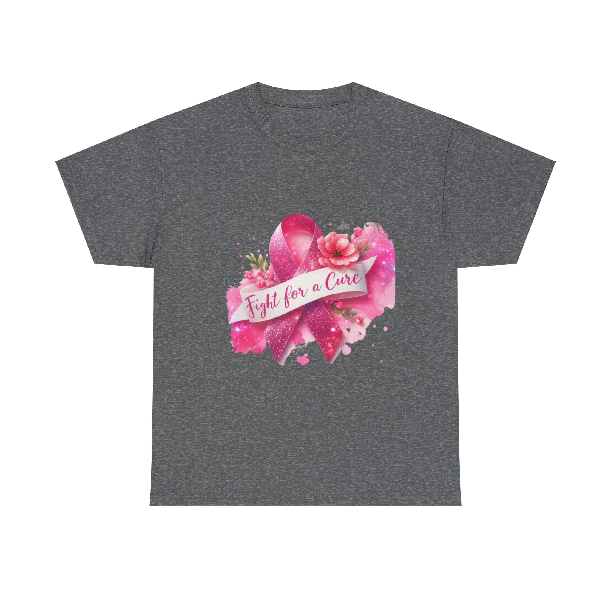 Fight for a Cure Unisex Heavy Cotton Tee | Breast Cancer Awareness Shirt, Support Tee, Gift for Her, Charity Fundraiser Tee, Pink Ribbon Tee