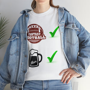 Fantasy football and beer Unisex Heavy Cotton Tee