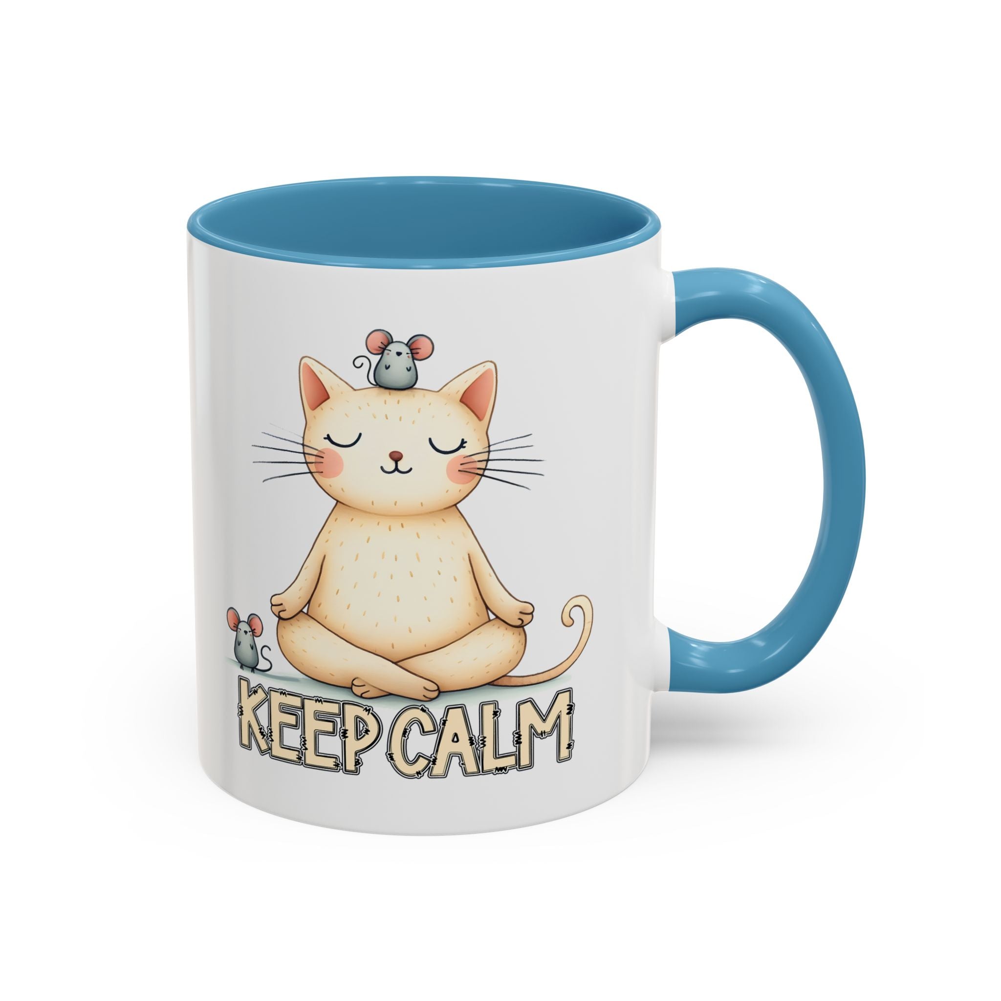 Serene Cat Coffee Mug, Funny Pet Lover's Gift, Cute Keepsake for Relaxation, Relaxing Drinkware, Quirky Home Decor