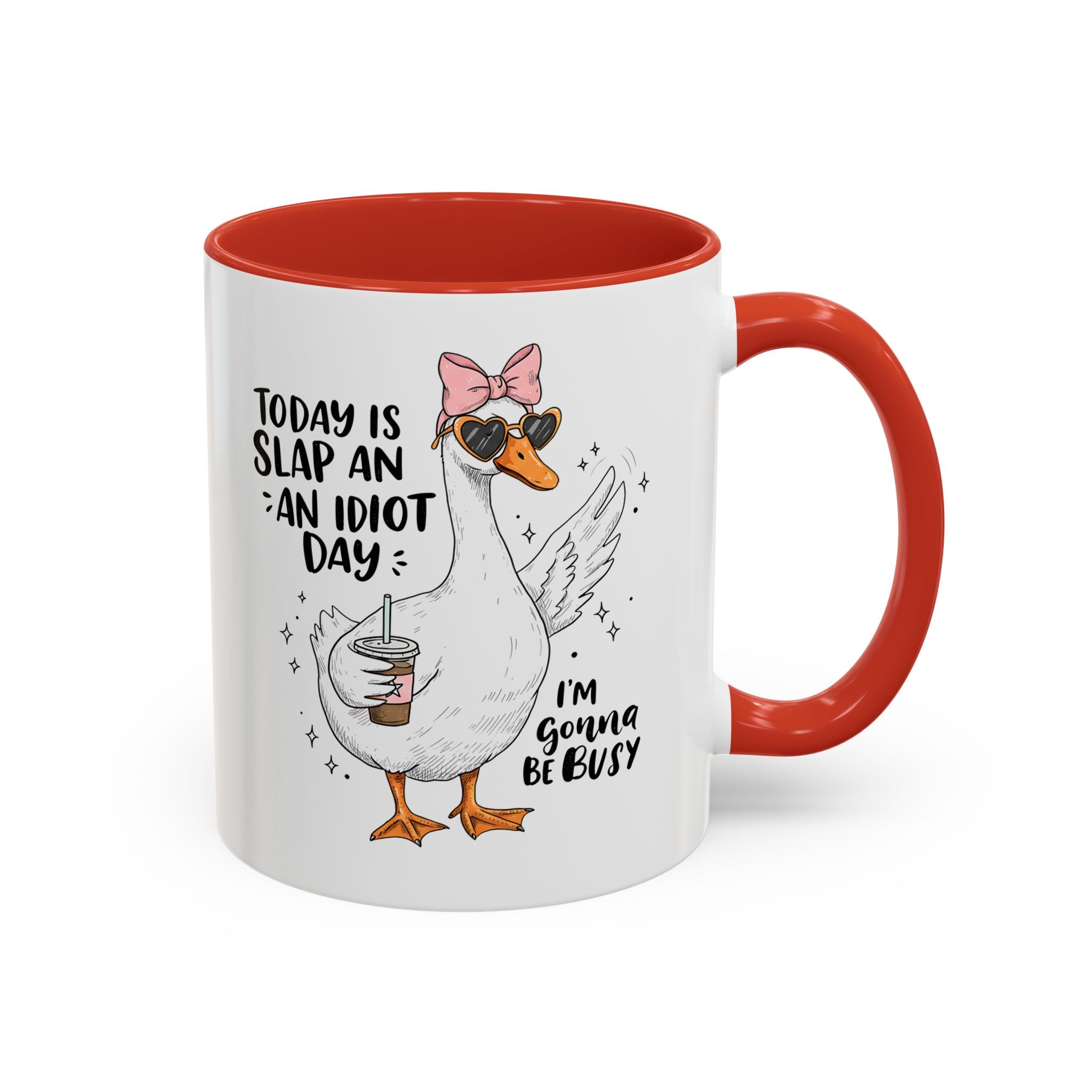 Funny Goose Coffee Mug - Slap an Idiot Day adult humor joke