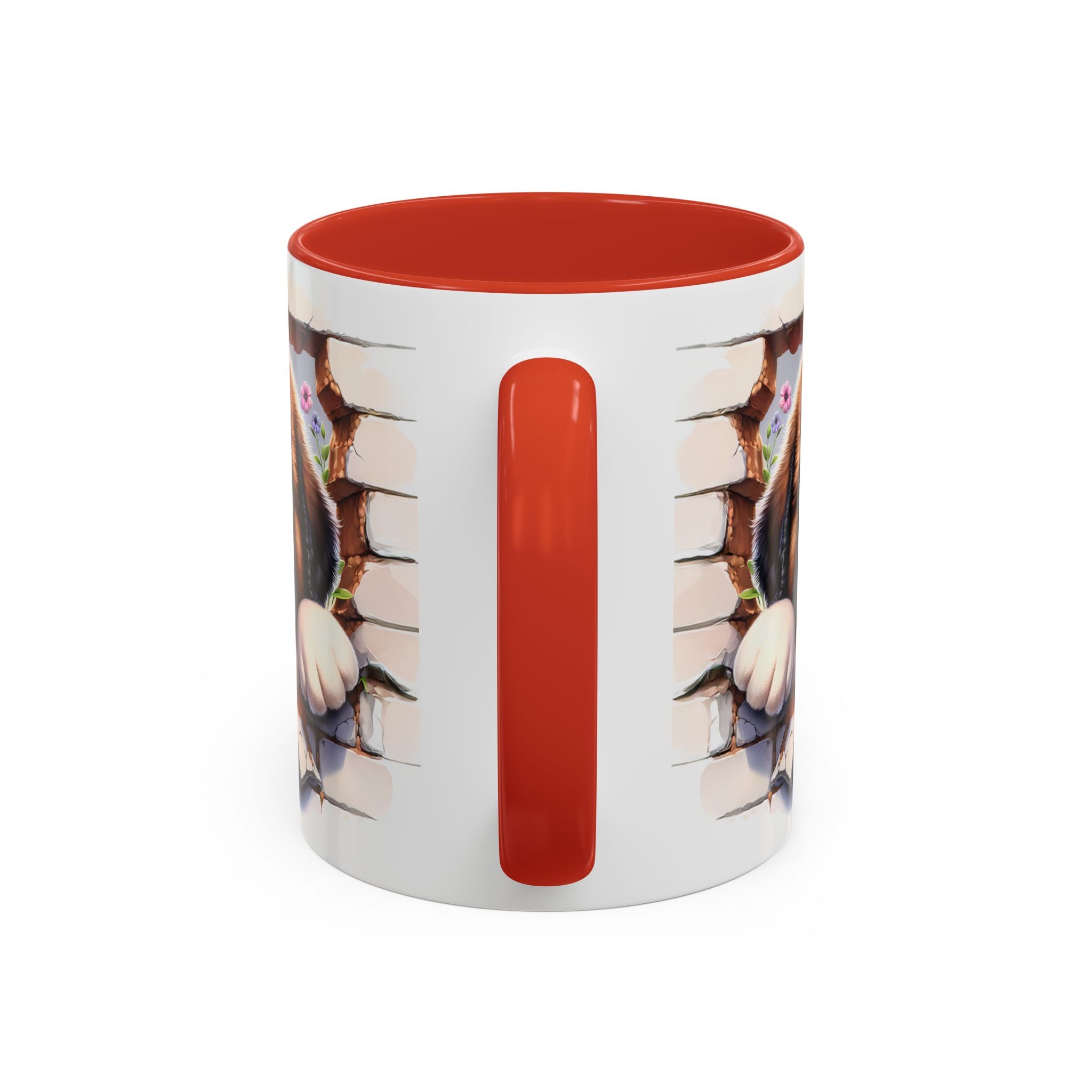 Cute Dog Breakthrough Accent Coffee Mug - Gift for Dog Lovers, Home Decor, Personalized Pet Mug, Puppy Lover's Kitchenware