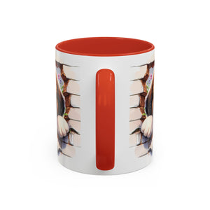 Cute Dog Breakthrough Accent Coffee Mug - Gift for Dog Lovers, Home Decor, Personalized Pet Mug, Puppy Lover's Kitchenware