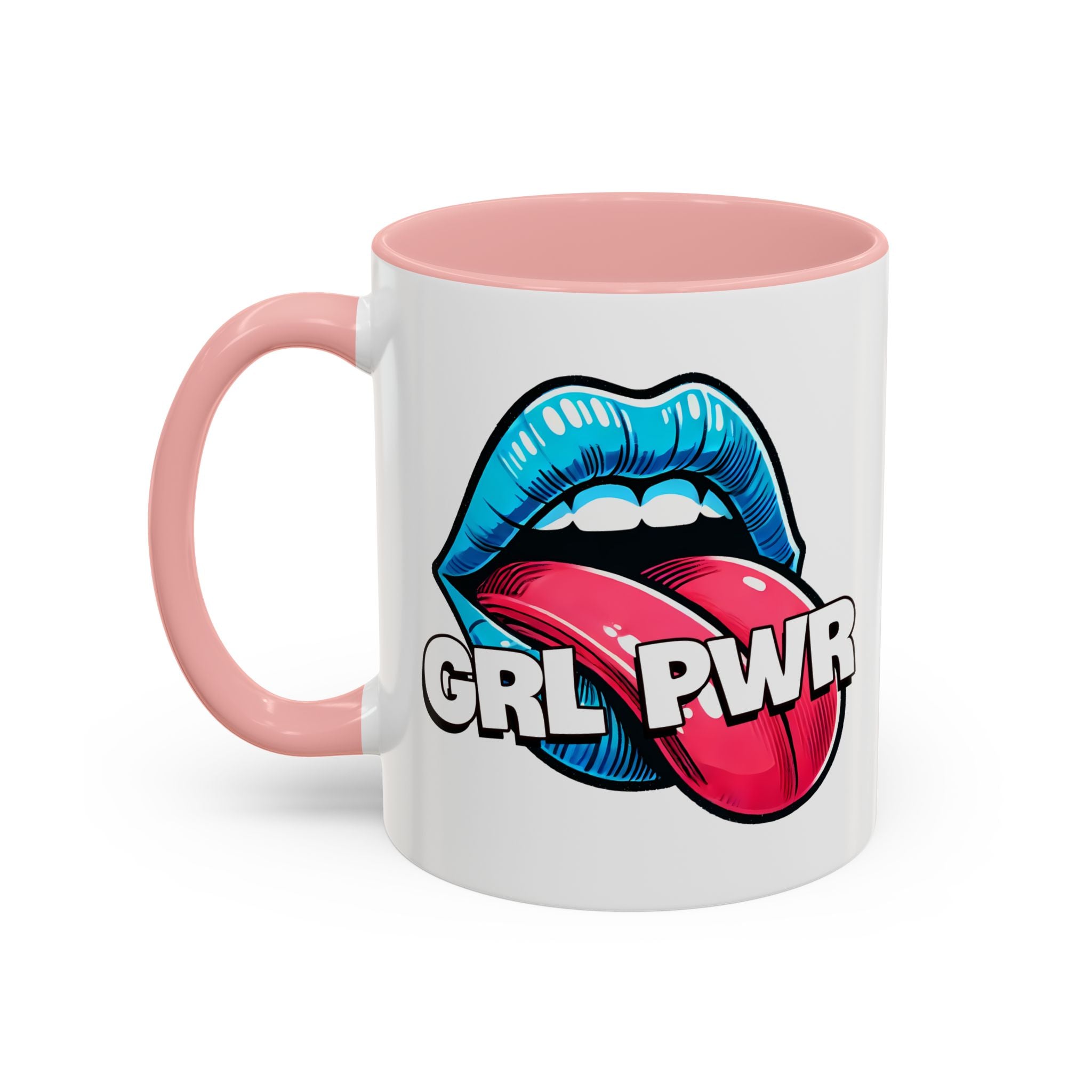 GRL PWR Accent Coffee Mug - Bold Fun Design for Empowerment, Great Gift for Friends, Coffee Lovers, Birthdays, and Celebrations