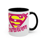 Survivor Mug 11oz & 15oz | Cancer Awareness, Motivational Gift, Empowerment, Superhero Theme, Unique Coffee Cup