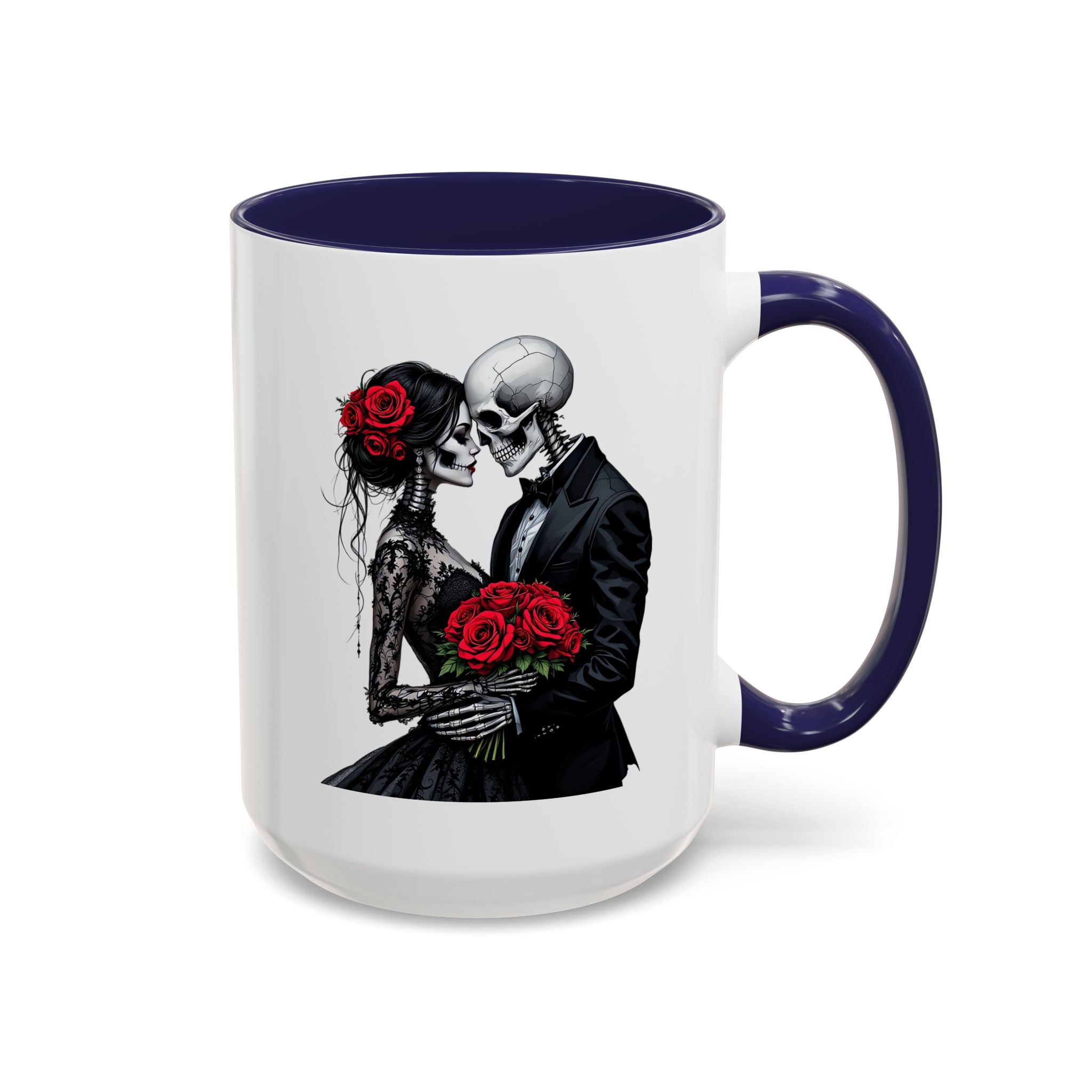 Romantic Skeleton Coffee Mug, Skull Love Mug, Gothic Gift, Halloween Decor, Couple Mug, Unique Coffee Cup