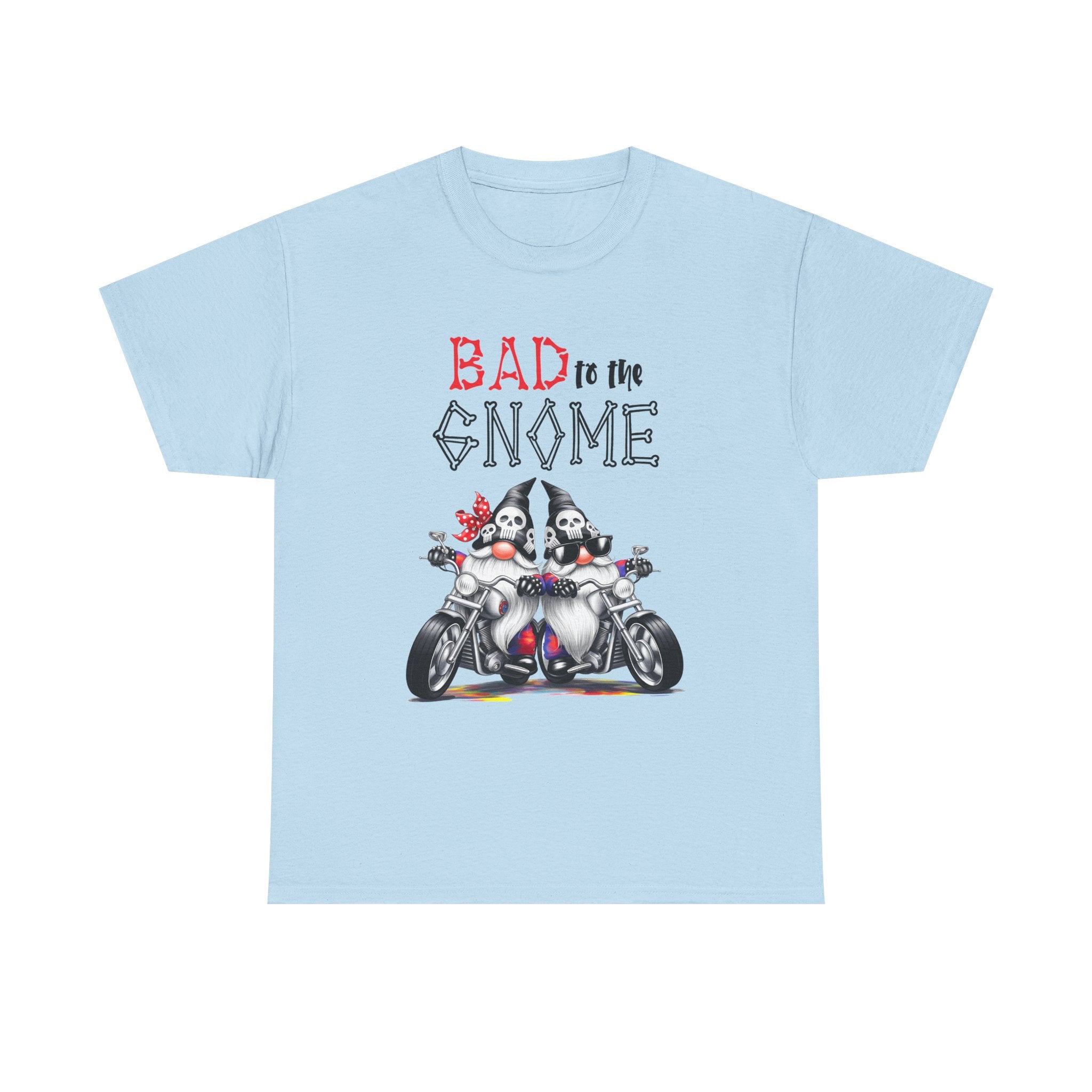 Bad to the Gnome Unisex Heavy Cotton Tee - Fun and Whimsical Biker Shirt