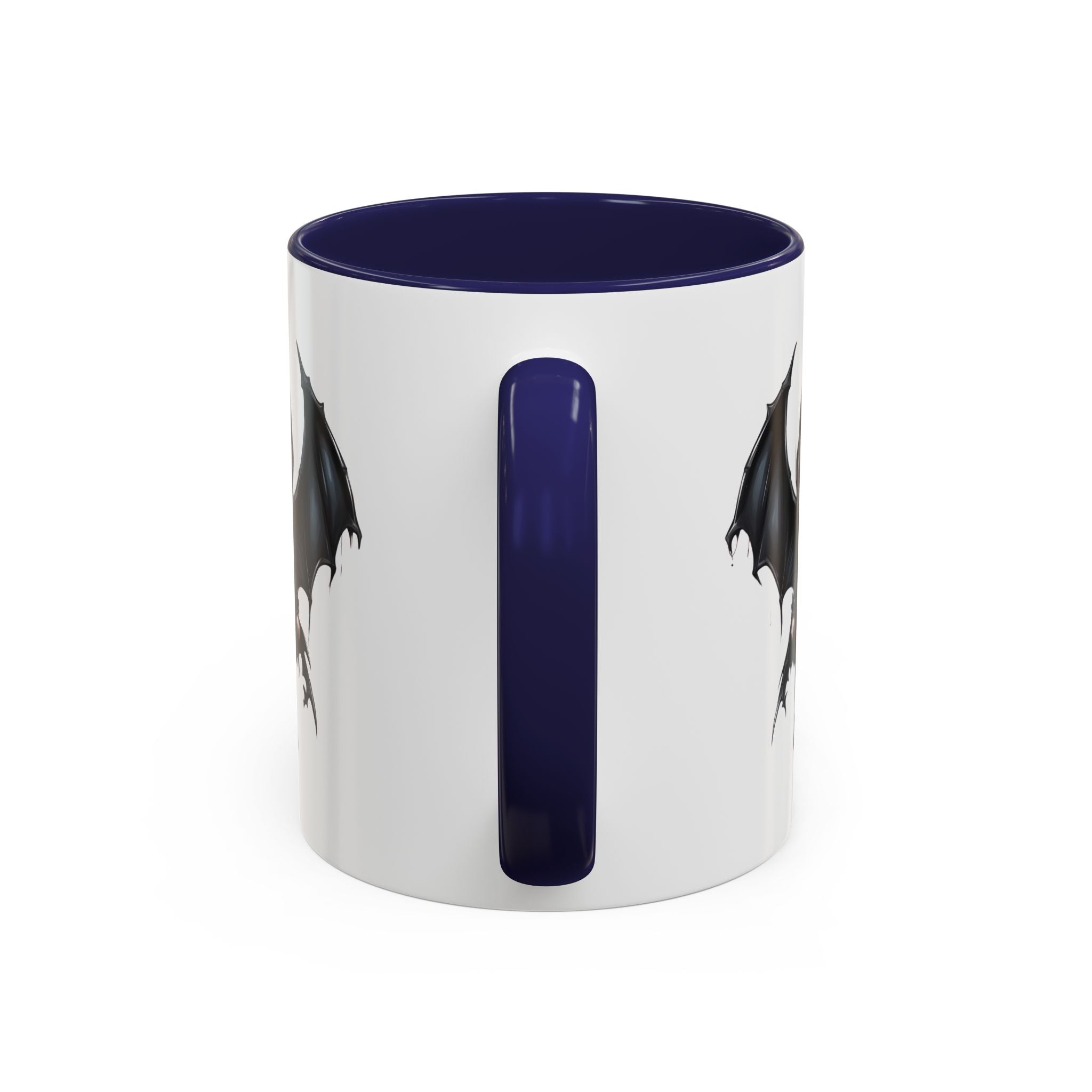 Gothic vampire girl with bat wings horror art Accent Coffee Mug (11, 15oz) vamp18