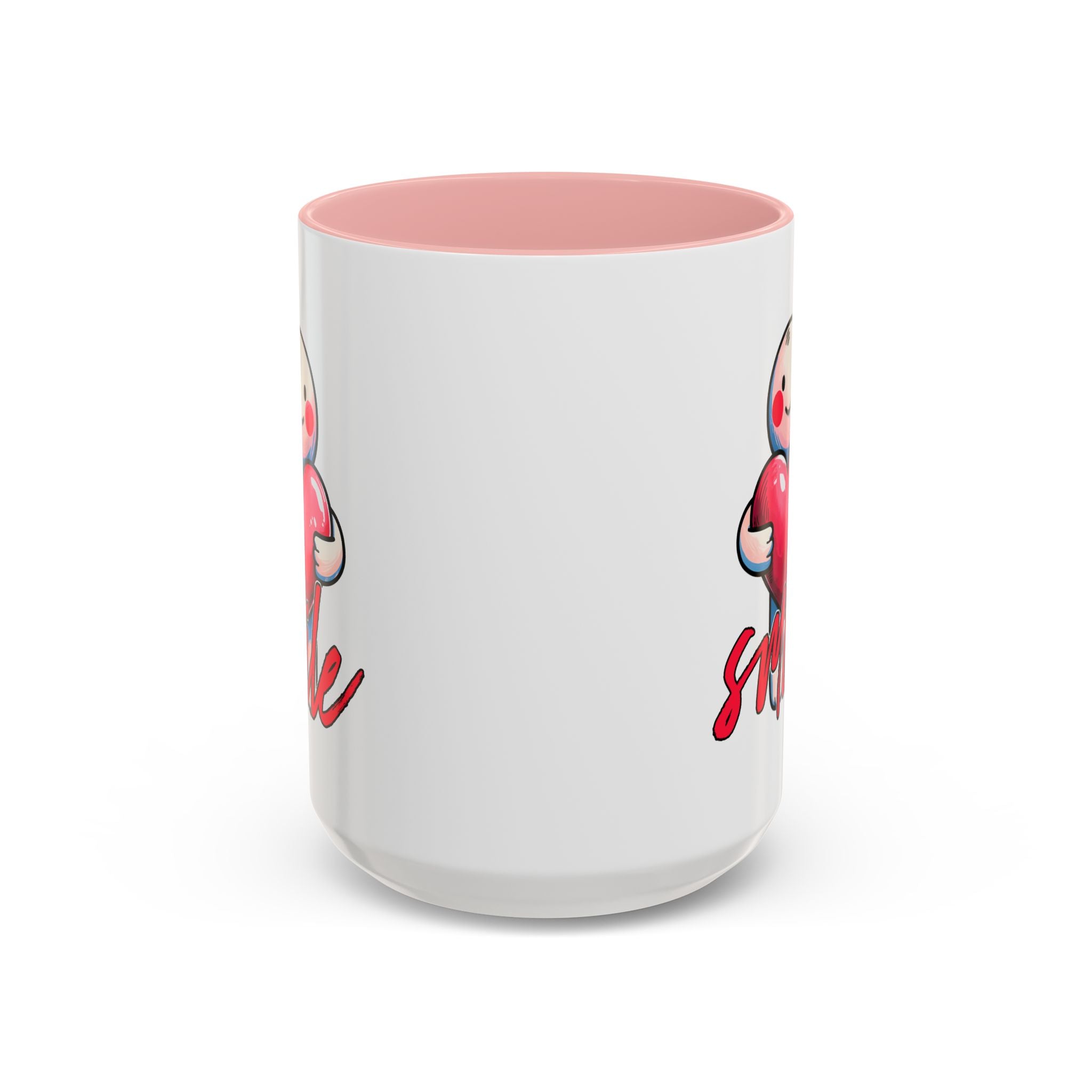 Smiling Heart Accent Coffee Mug - 11oz & 15oz | Cute Gift for Friends & Family