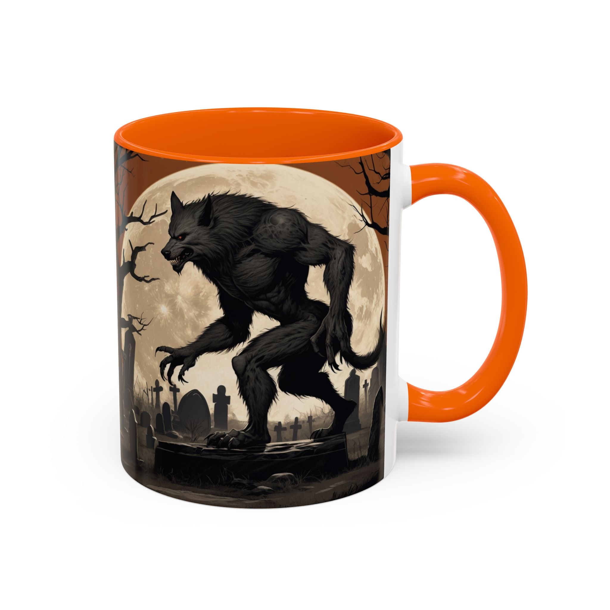 Werewolf Moon Coffee Mug — Gothic Graveyard Accent Mug fantasy horror