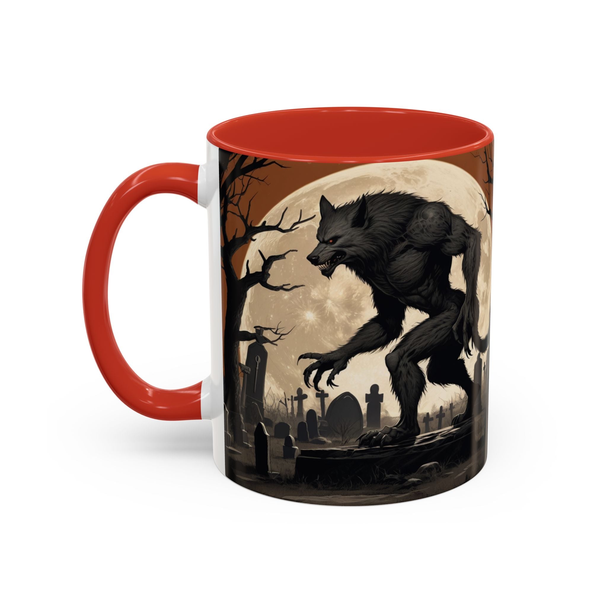 Werewolf Moon Coffee Mug — Gothic Graveyard Accent Mug fantasy horror
