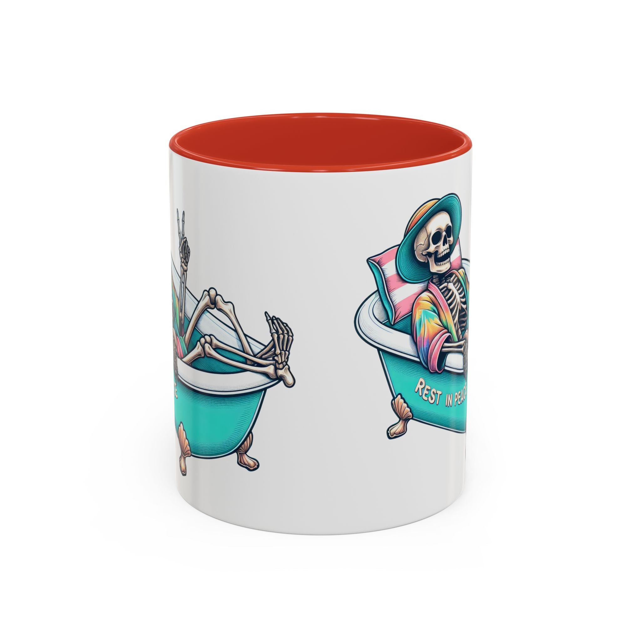 Rest in Peace Skeleton Coffee Mug - Fun Halloween Gift, Unique Home Decor, Hilarious Office Cup, Quirky Birthday Present, Spooky