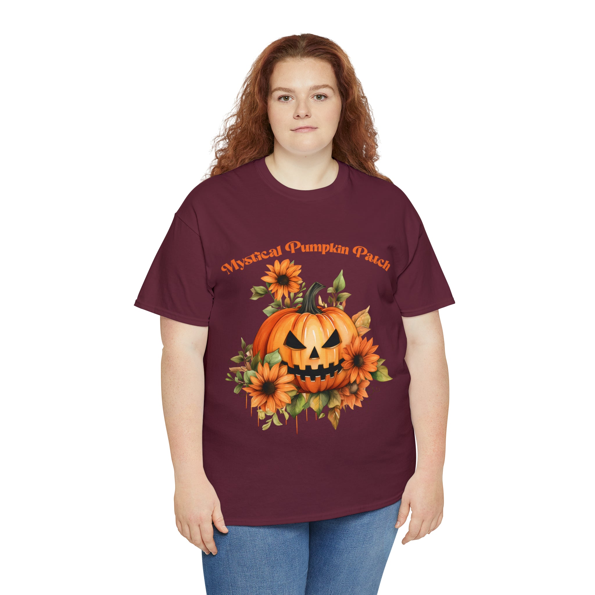 Halloween unisex t shirt mystical pumkin patch fall fun stocking stuffer Unisex Heavy Cotton Tee