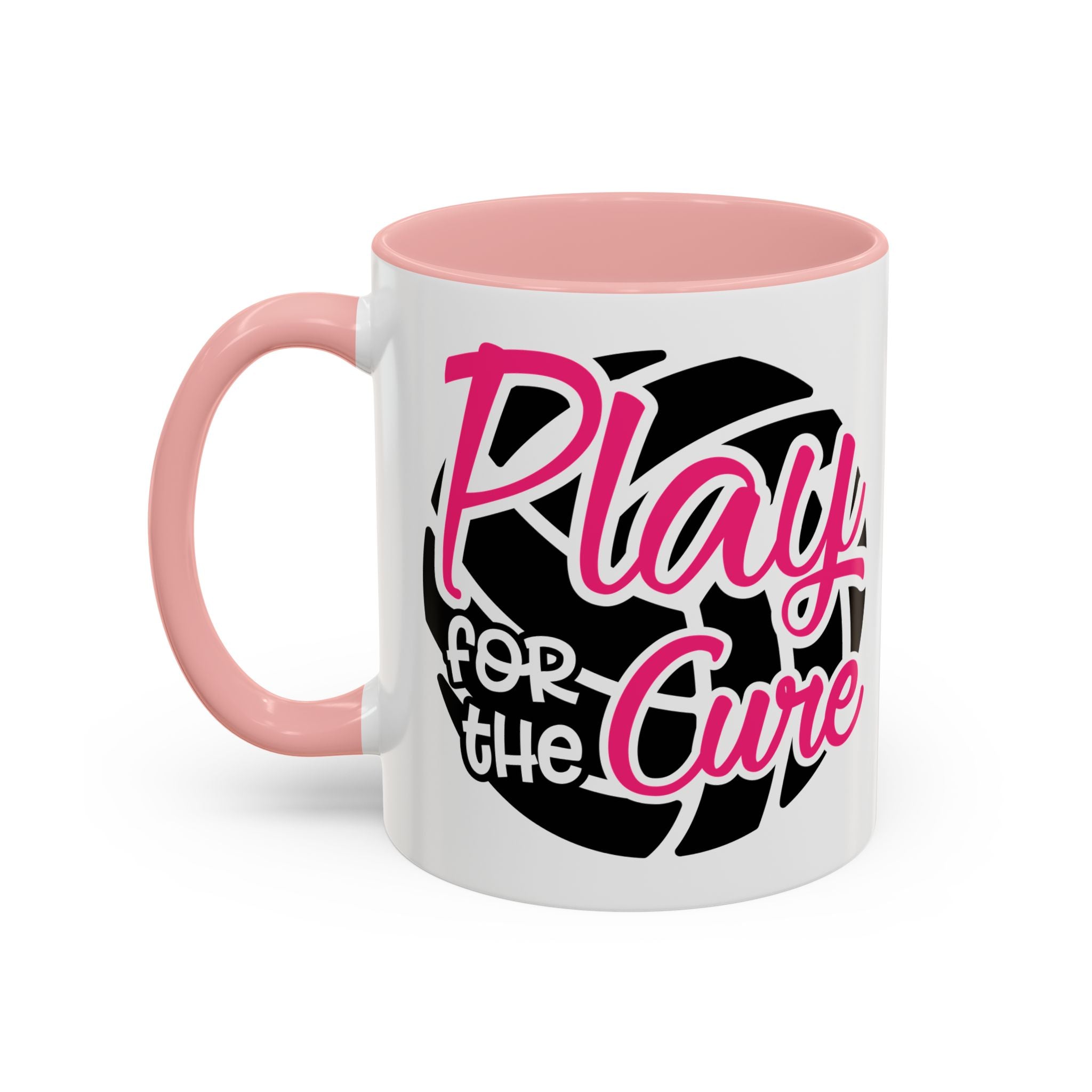 Volleyball  Coffee Mug, Play for the Cure Cup, Sports Gift , Athletes, Cancer Awareness, Inspirational Mug