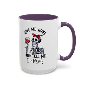 Skeleton Wine Coffee Mug, Funny Gift for Wine Lovers, Halloween Decor, Office Coffee Cup, Unique Skeleton Mug