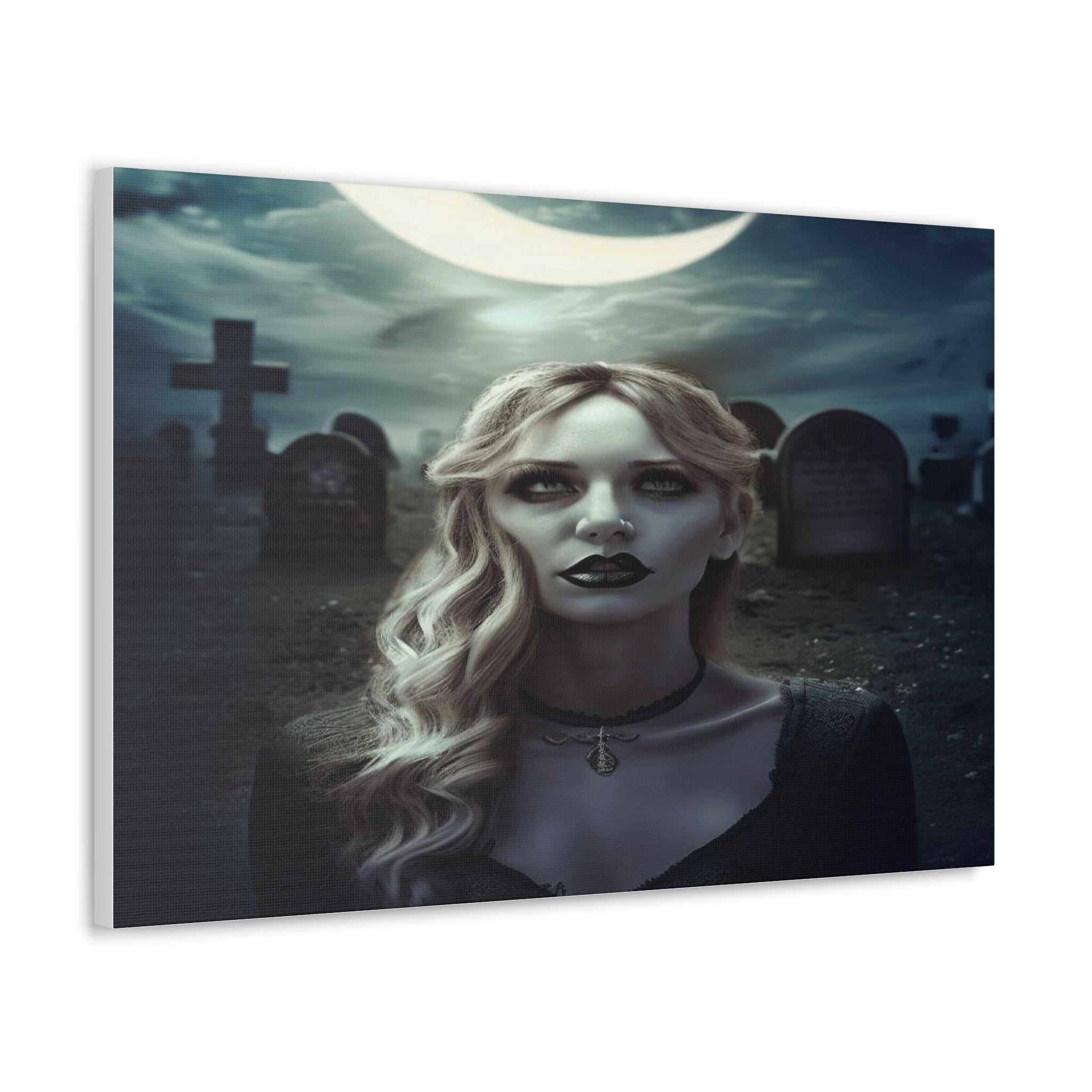 Gothic dark fantasy woman canvas gallery wraps  gift for goth lovers