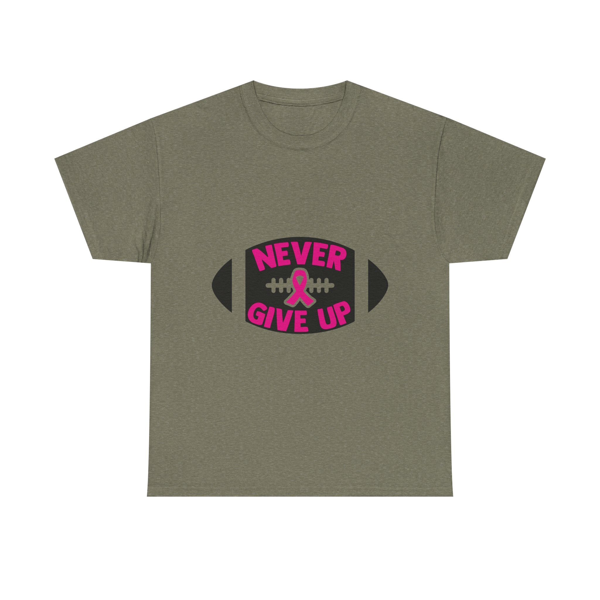 Motivational Football Tee, Never Give Up Shirt, Unisex Cotton T-shirt, Support Awareness, Athletic Gift, Sportswear, Inspirational Apparel