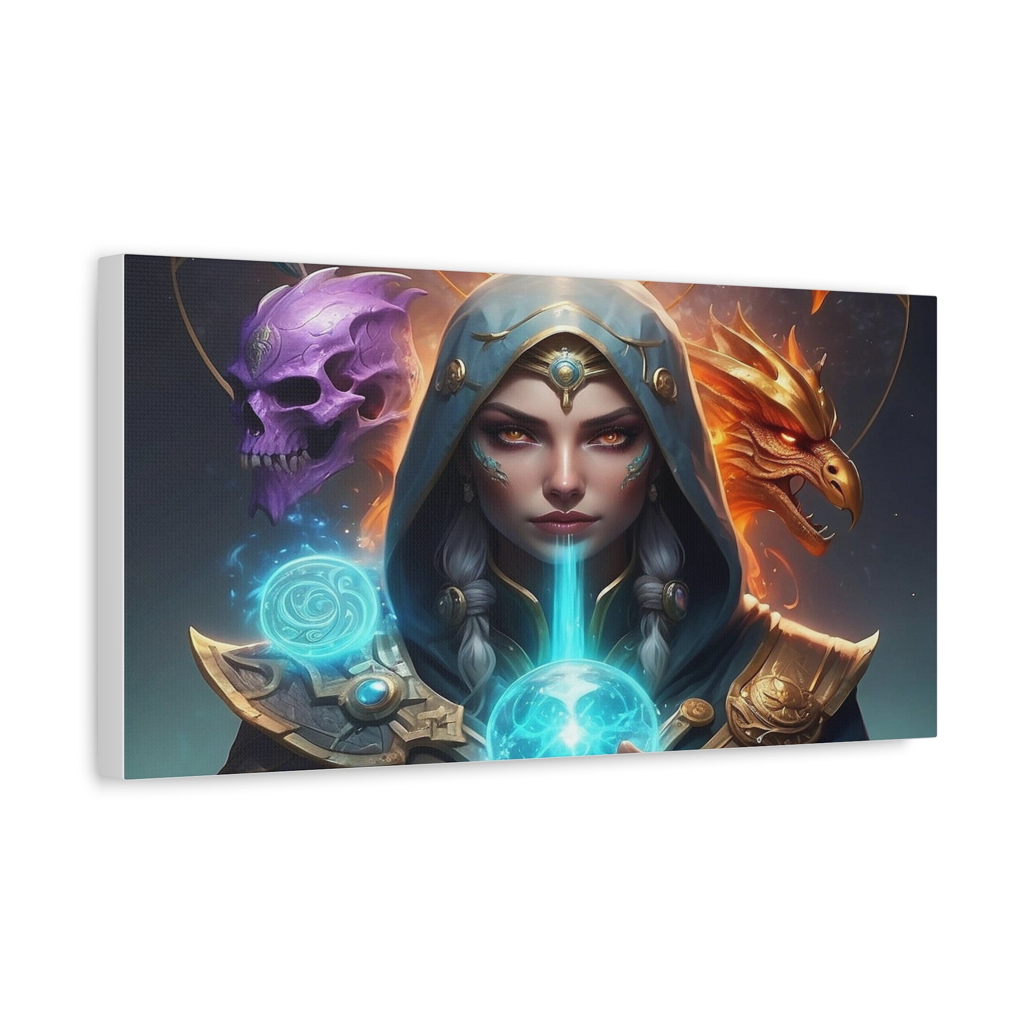 Mystical Sorceress Canvas Artwork - Fantasy Wall Decor