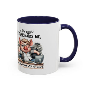 Whimsical Pig Coffee Mug, Funny Gift for Animal Lovers, Unique Office Mug, Cute Coffee Cup, Perfect for Birthdays, Holidays