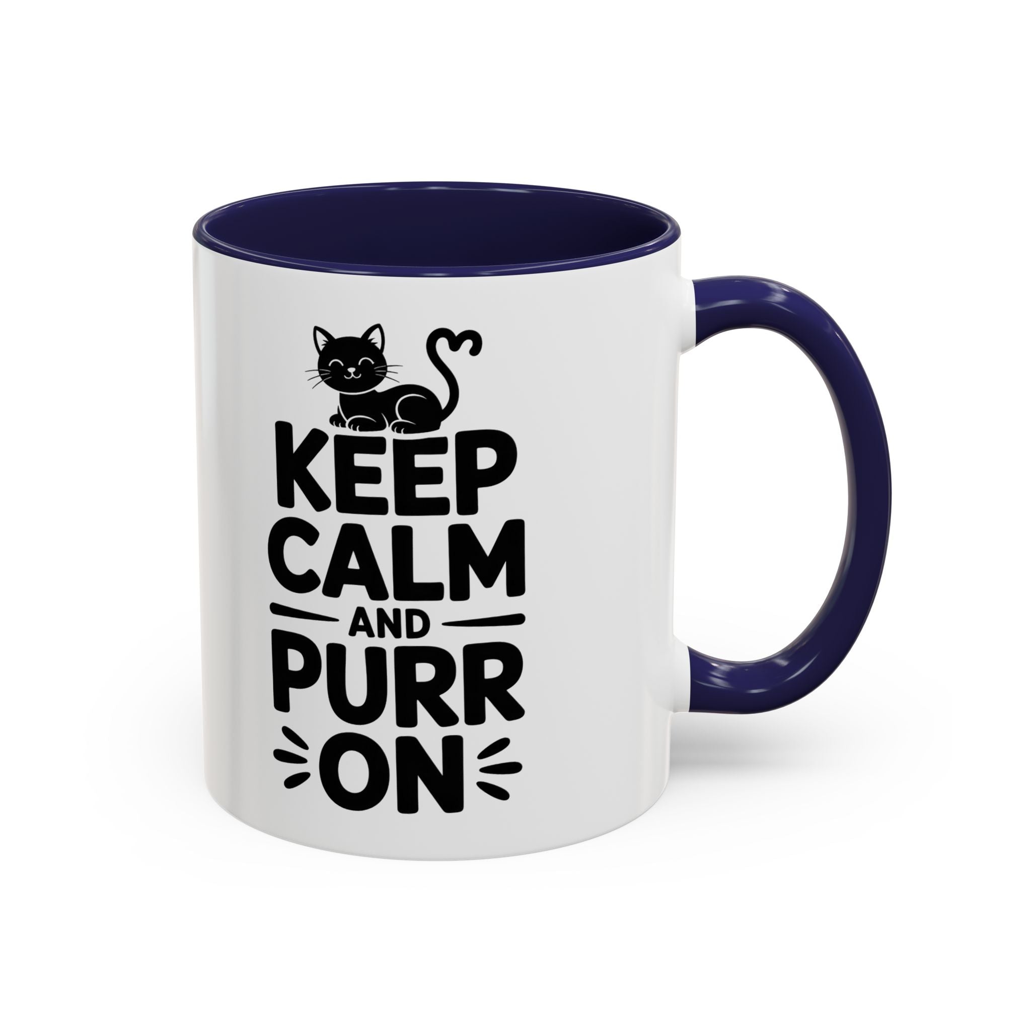 cat Keep Calm and Purr On Coffee Mug animal lover kitten