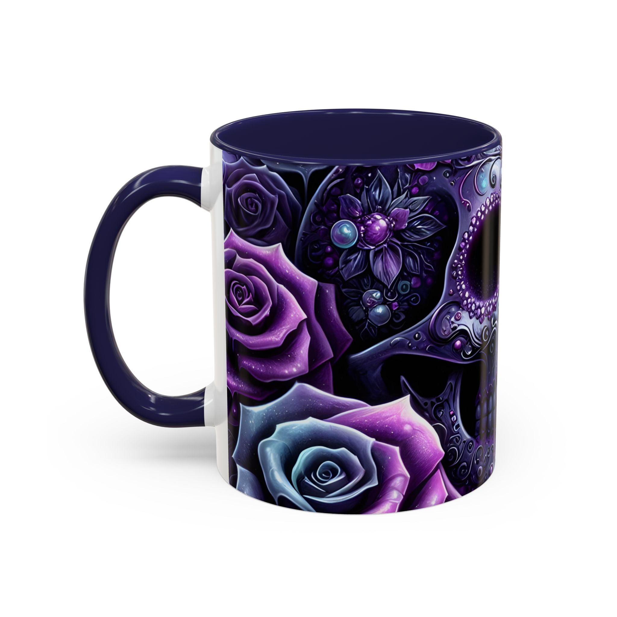 Gothic Skull Accent Coffee Mug - 11oz & 15oz roses fantasy
