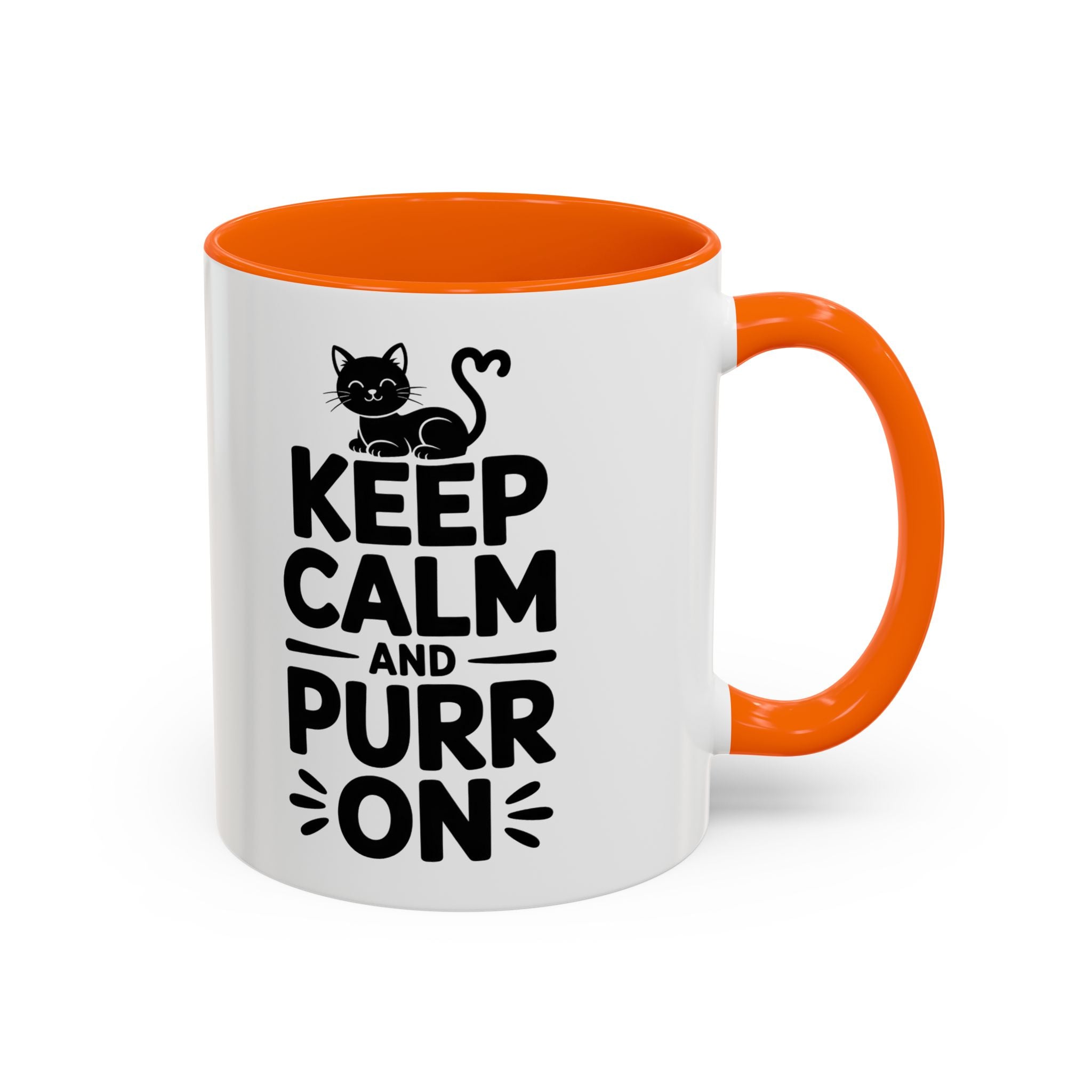 cat Keep Calm and Purr On Coffee Mug animal lover kitten