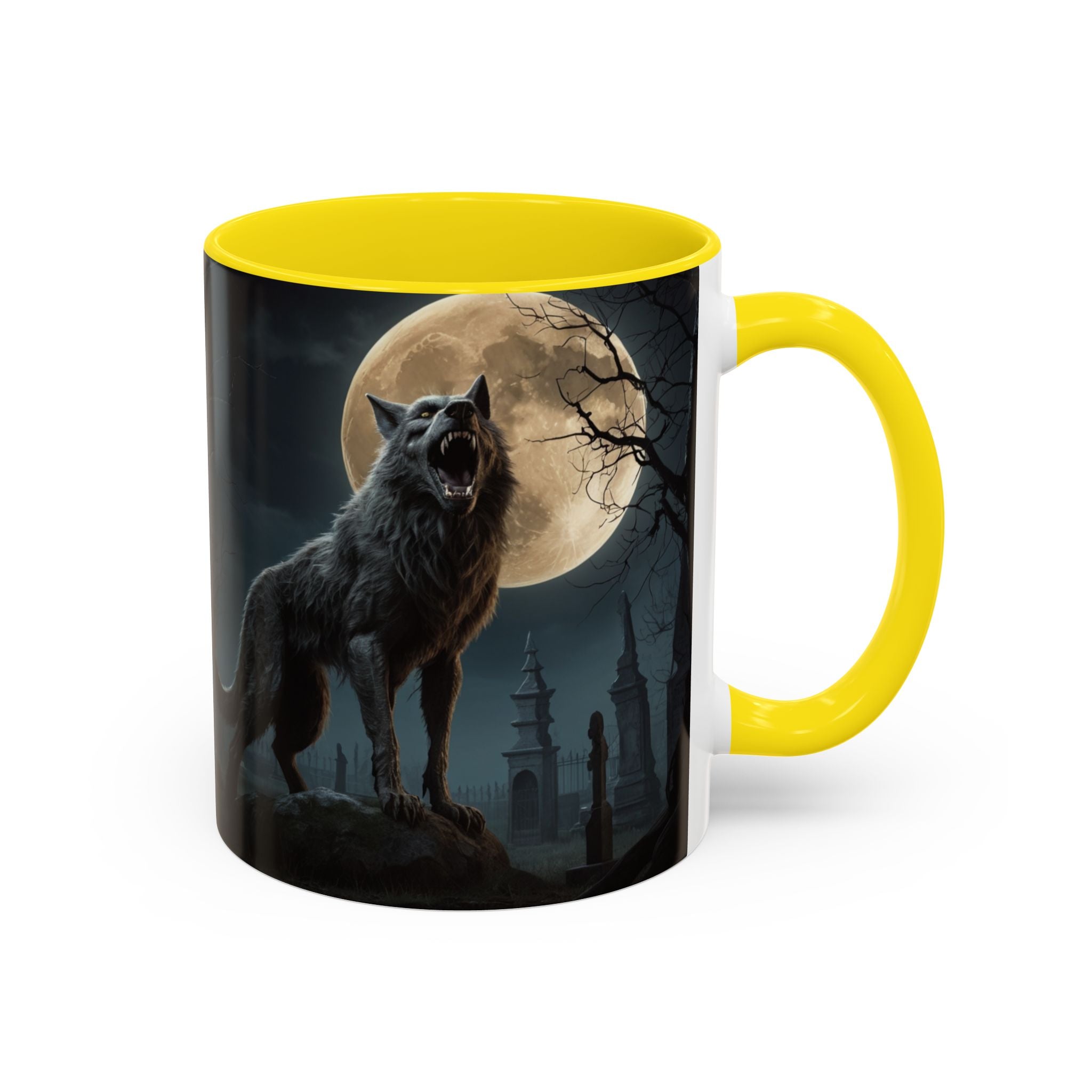 Werewolf Moon Coffee Mug — Gothic Wolf Moonlit Accent Mug fantasy horror art