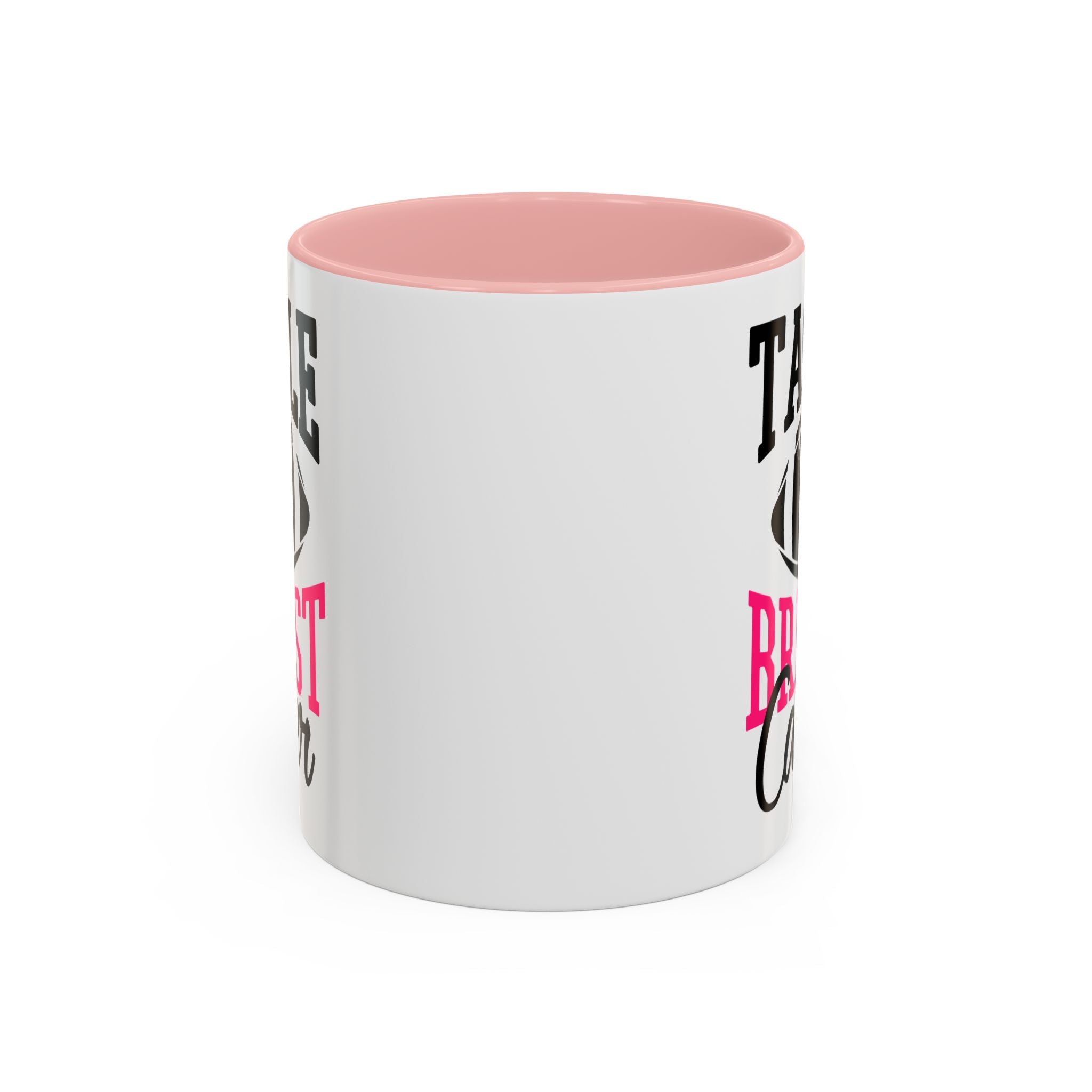 Tackle Breast Cancer Coffee Mug, Supportive Gift for Football Fans, Awareness Mug, Cheer Team Spirit, Fundraiser Drinkware