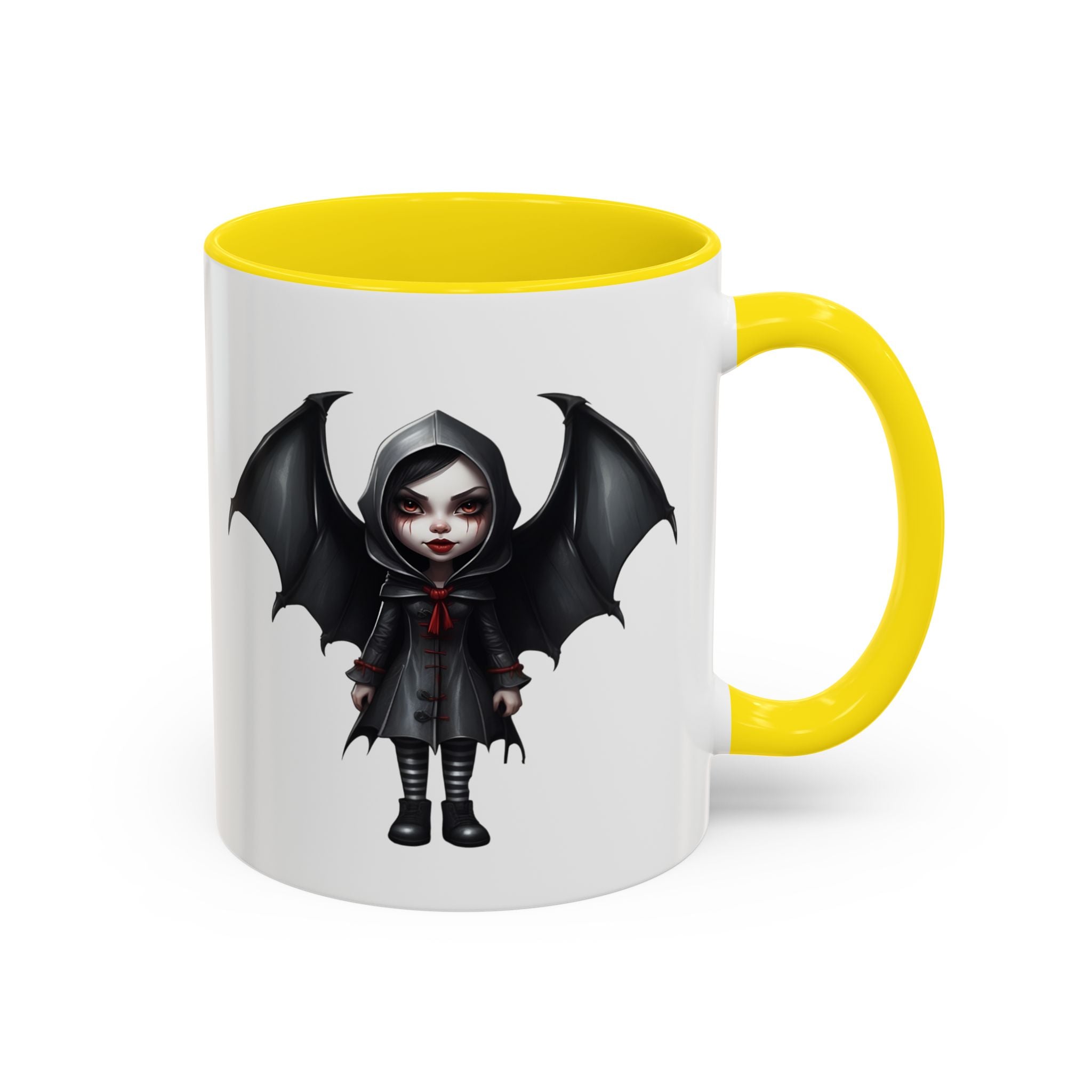 gothic vampire girl with wings horror art Accent Coffee Mug (11, 15oz) vamp14