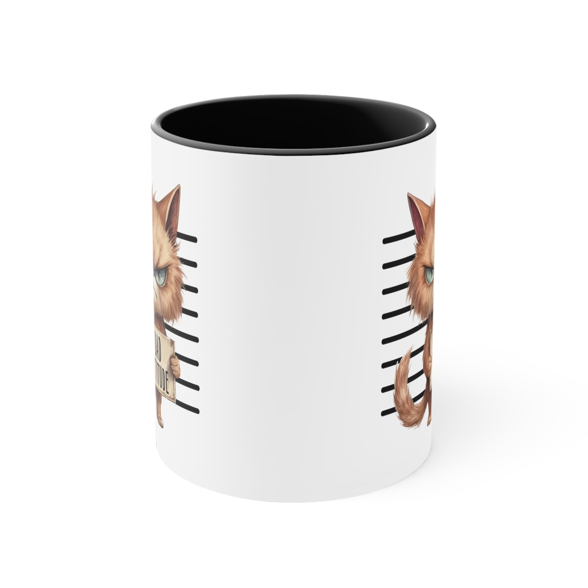 Funny cat bad attitude Accent Coffee Mug, 11oz animal lover gift