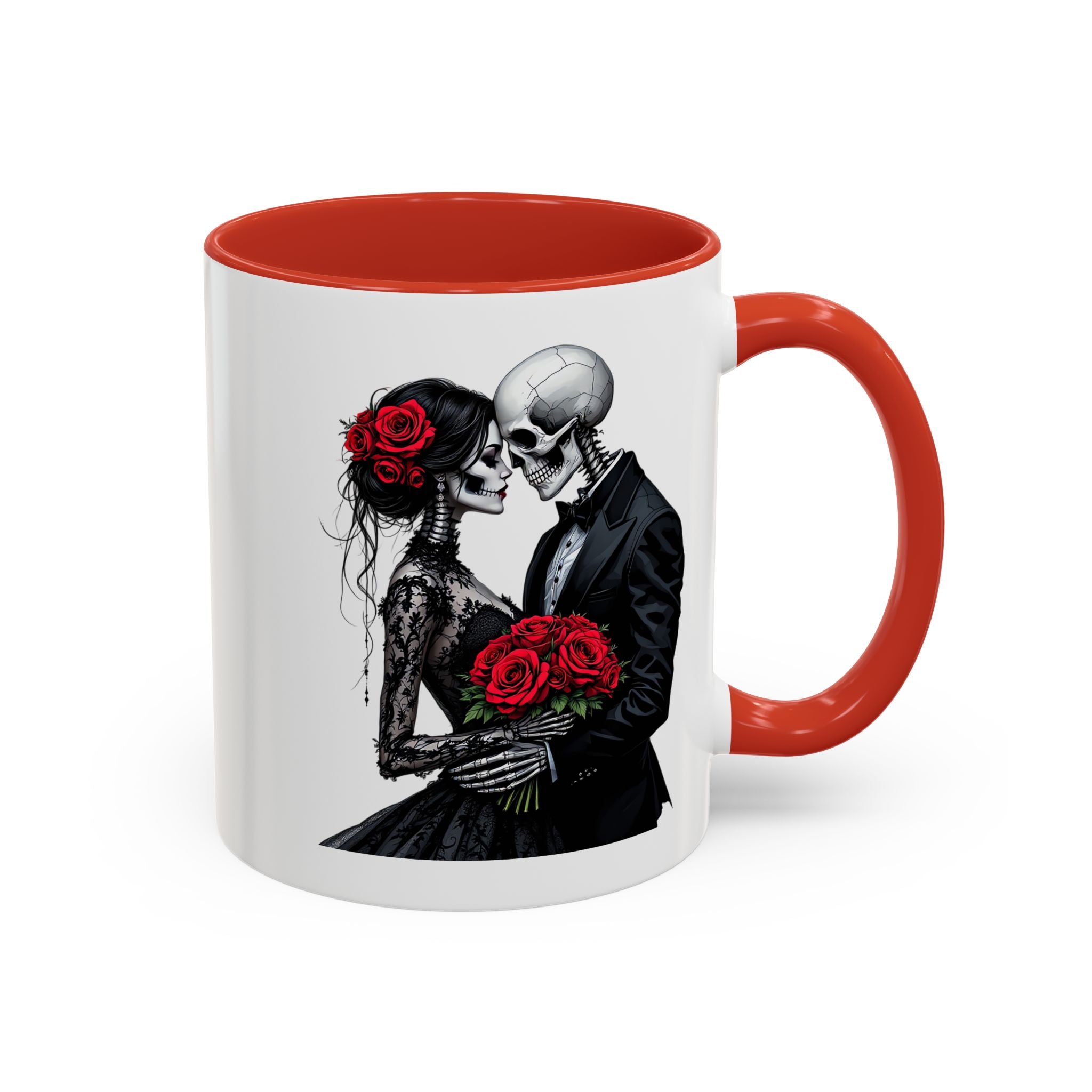 Romantic Skeleton Coffee Mug, Skull Love Mug, Gothic Gift, Halloween Decor, Couple Mug, Unique Coffee Cup