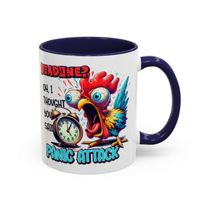 Funny Panic Attack Coffee Mug, Quirky Rooster Mug for Stress Relief, Gift for Teachers, Office Humor, Coworker Gift, Fun Coffee Cup