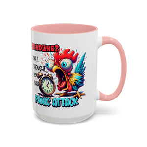Funny Panic Attack Coffee Mug, Quirky Rooster Mug for Stress Relief, Gift for Teachers, Office Humor, Coworker Gift, Fun Coffee Cup