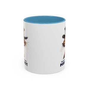 Funny Cat Coffee Mug - Purr-ivacy & Puppy Humor, Gifts for Cat Lovers, Home Office Accessories, Birthday, Pet Owner Mug