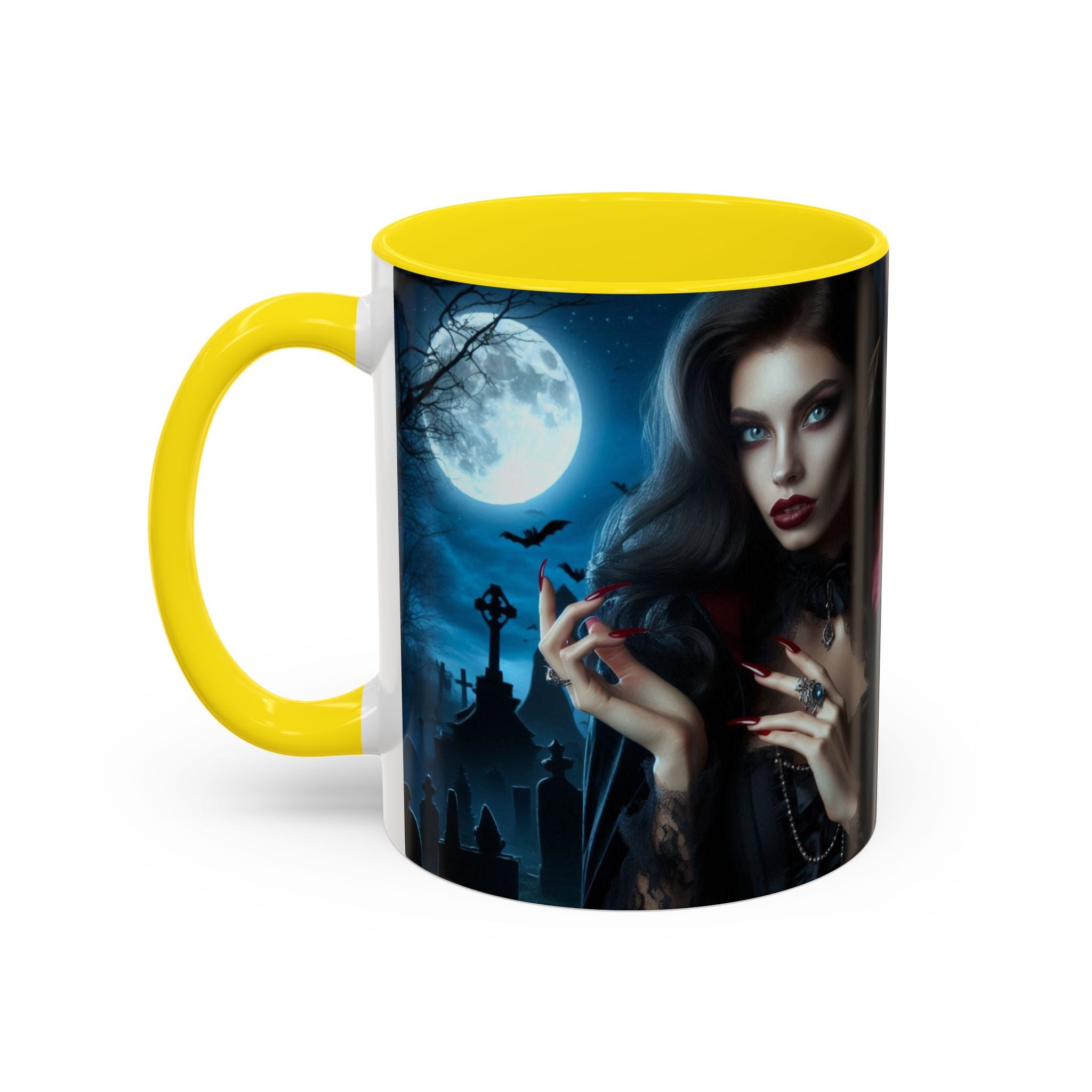 halloween Gothic Vampire Coffee Mug – 11/15oz full moon graveyard