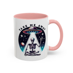 Galactic Skeleton Coffee Mug, Take Me Away Mug, Space-Themed Mug, Unique Gift for alien Lovers, Sci-Fi Cafe Mug