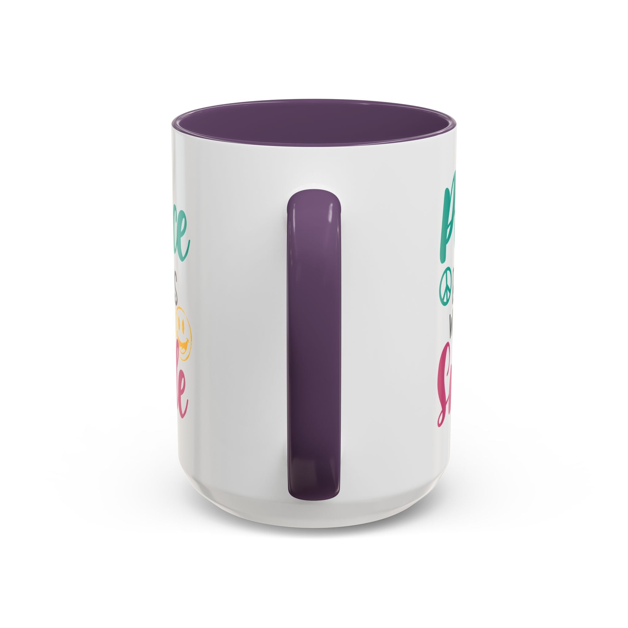 Inspirational Peace Coffee Mug - "Peace Begins with a Smile" - 11oz & 15oz