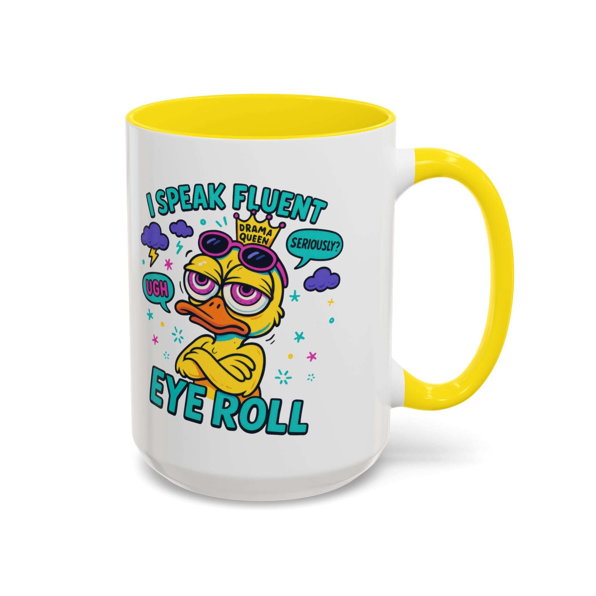 attitude Sassy Eye Roll Coffee Mug,  for Coffee Lovers, Gift for Friends, Quirky Tea Mug, Humor  Cute Kitchen Decor