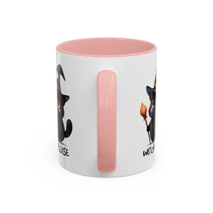 Cute Witch Cat Coffee Mug - Perfect for Halloween, Cat Lover Gift, Witch Please Design, Black Cat Mug, Cozy Drinkware