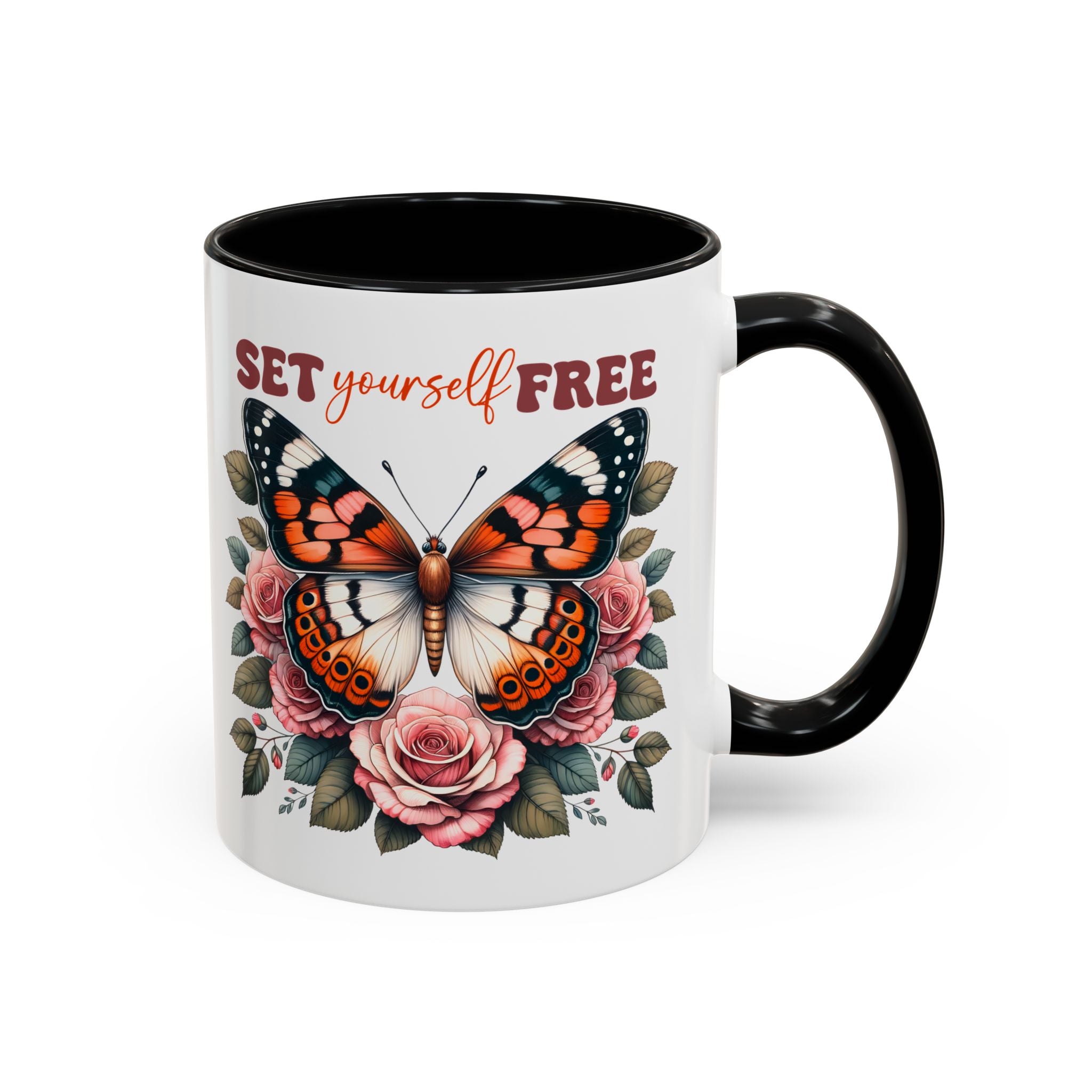 Butterfly Inspiring Coffee Mug - Set Yourself Free positive vibe mental health freedom