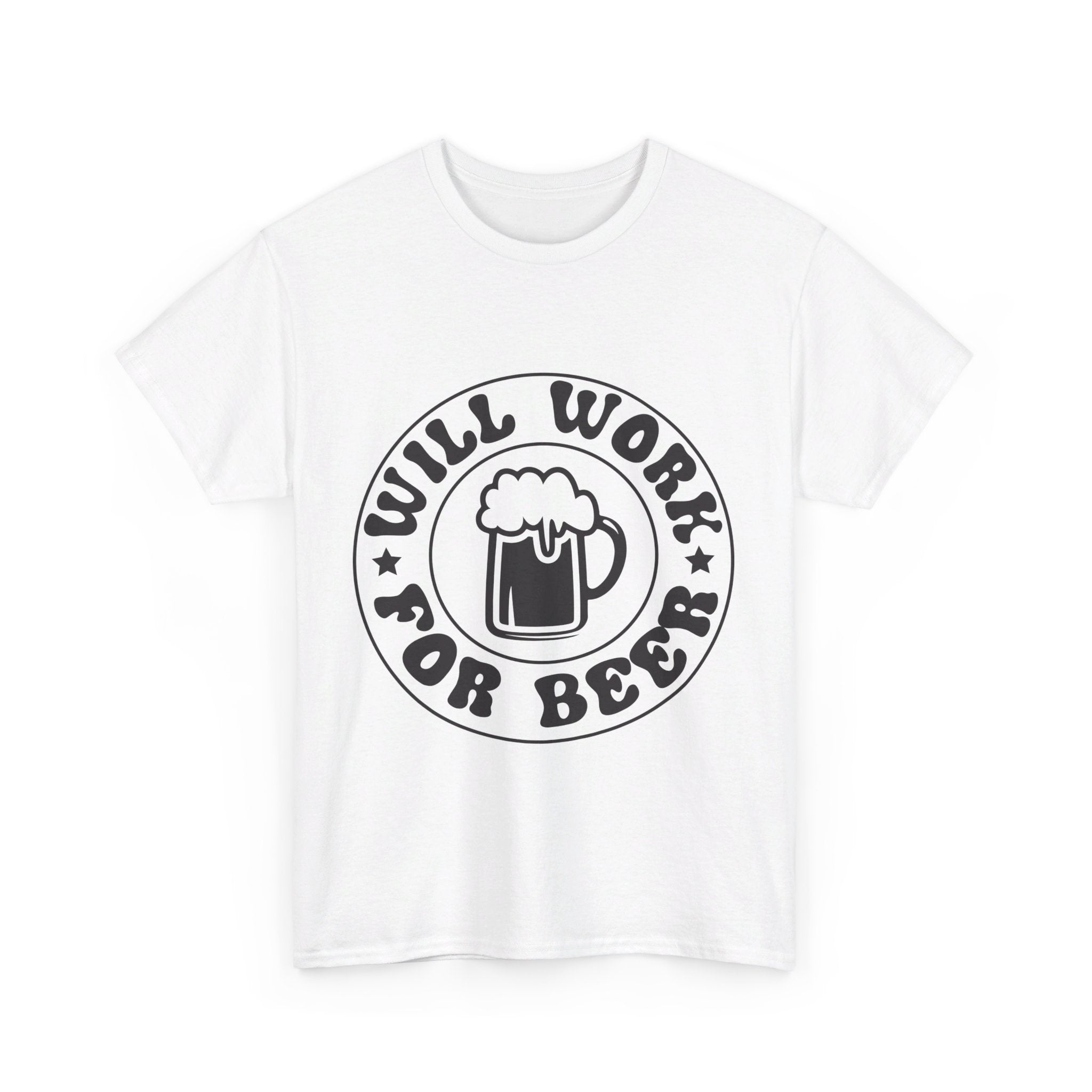 will work for beer funny Unisex Heavy Cotton Tee men women