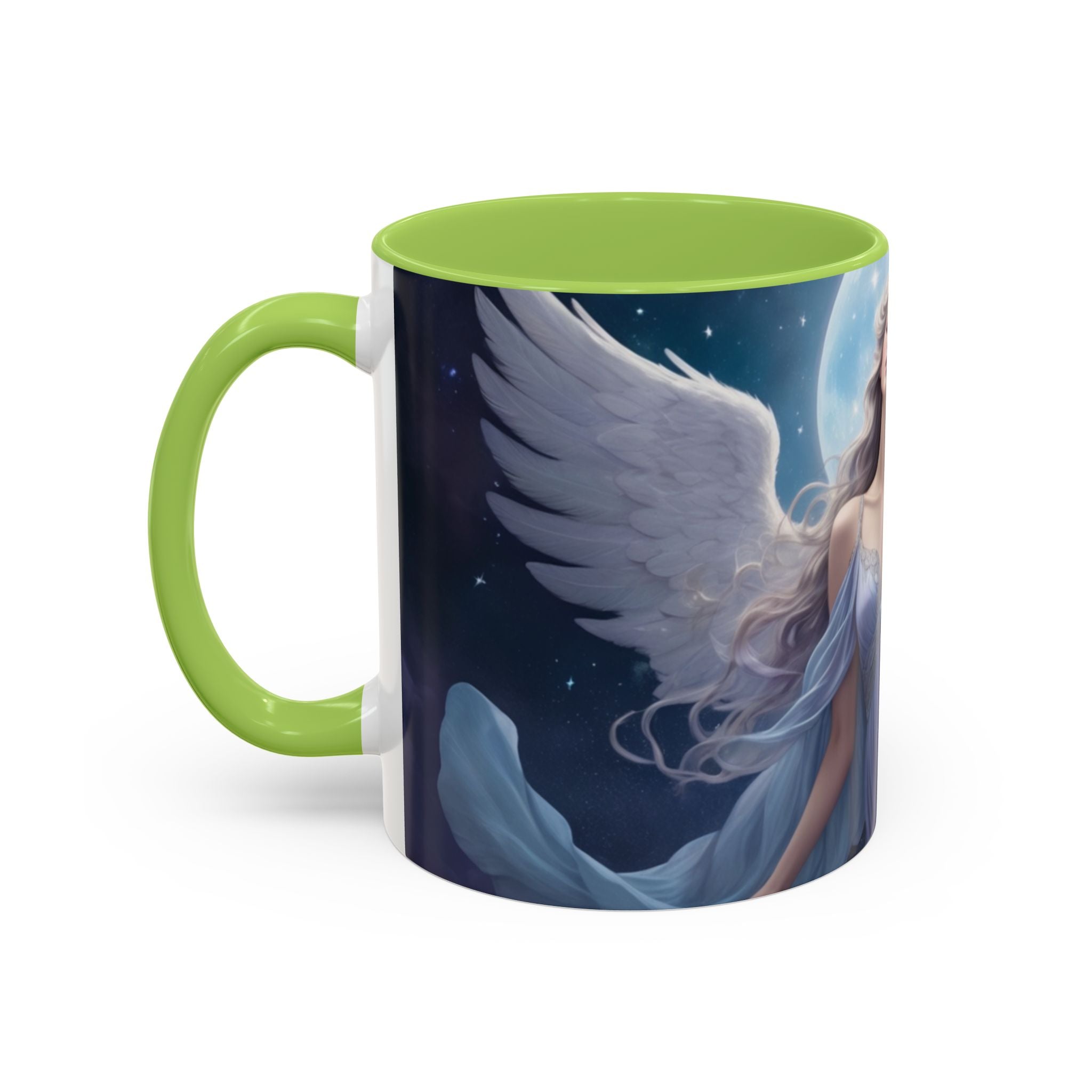 Celestial Angel Accent Coffee Mug - 11 & 15oz, Ethereal Design for Dreamy Coffee Lovers fantasy