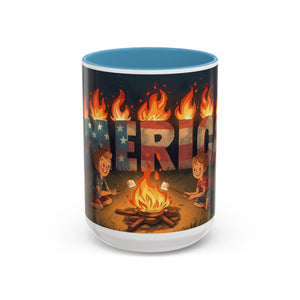 Patriotic Camping Coffee Mug - Fun America Design, Perfect for , Campfire Gatherings, Super for Gifts