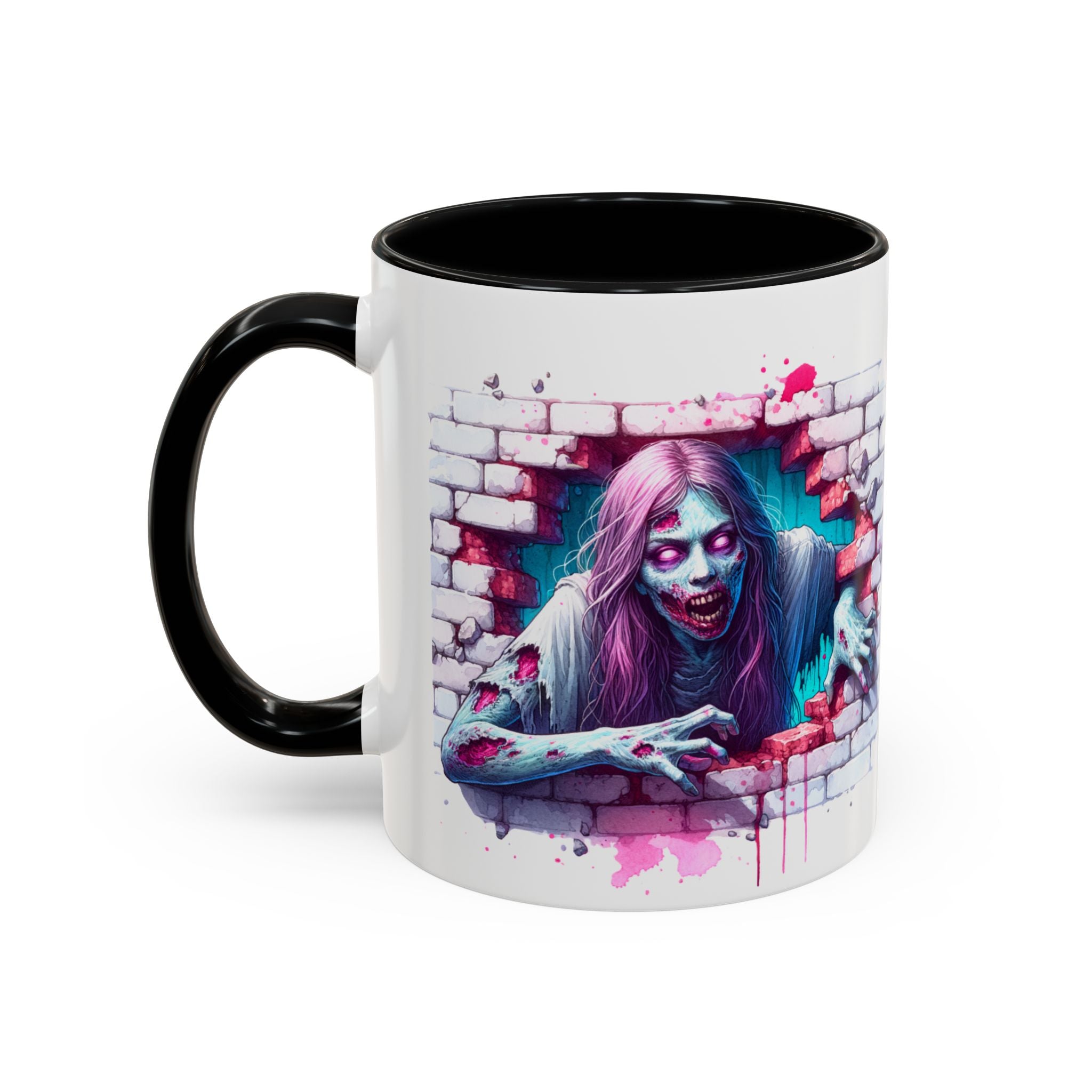 Spooky Zombie Accent Coffee Mug | Halloween Gift, Horror Decor, Unique Coffee Cup, Gothic Style, Zombie Art
