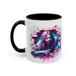 Spooky Zombie Accent Coffee Mug | Halloween Gift, Horror Decor, Unique Coffee Cup, Gothic Style, Zombie Art