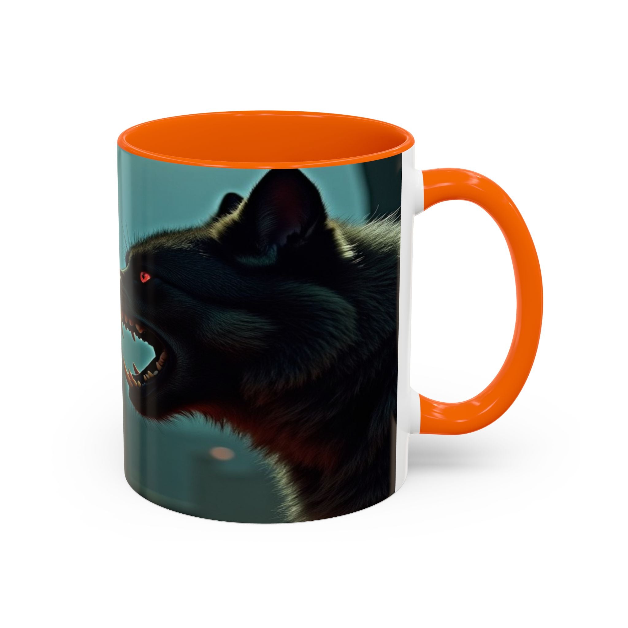 woman vampire and Fierce Werewolf Coffee Mug - 11 & 15oz Accent Mug for horror art lovers