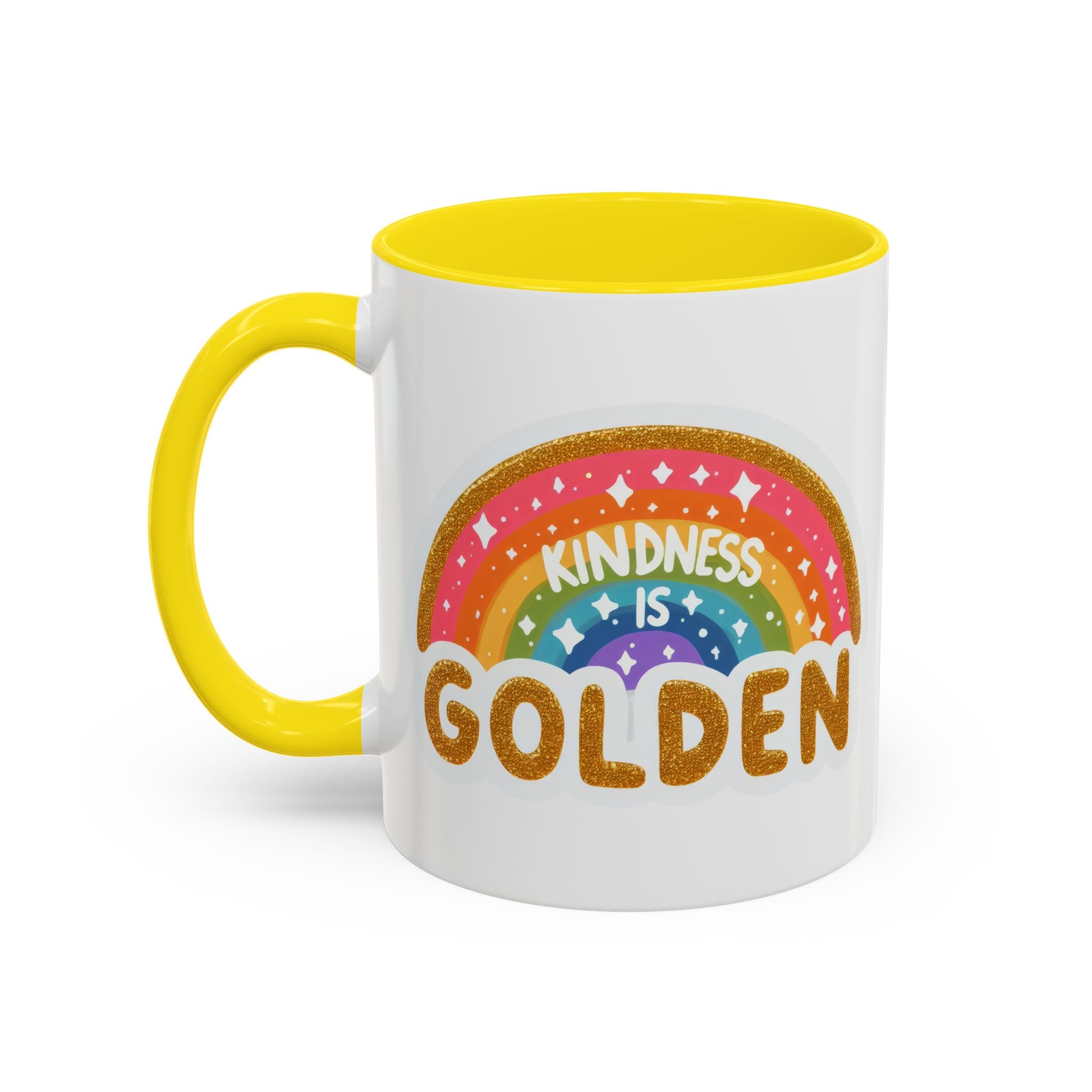 Kindness Is Golden Rainbow Accent Coffee Mug (11/15oz)
