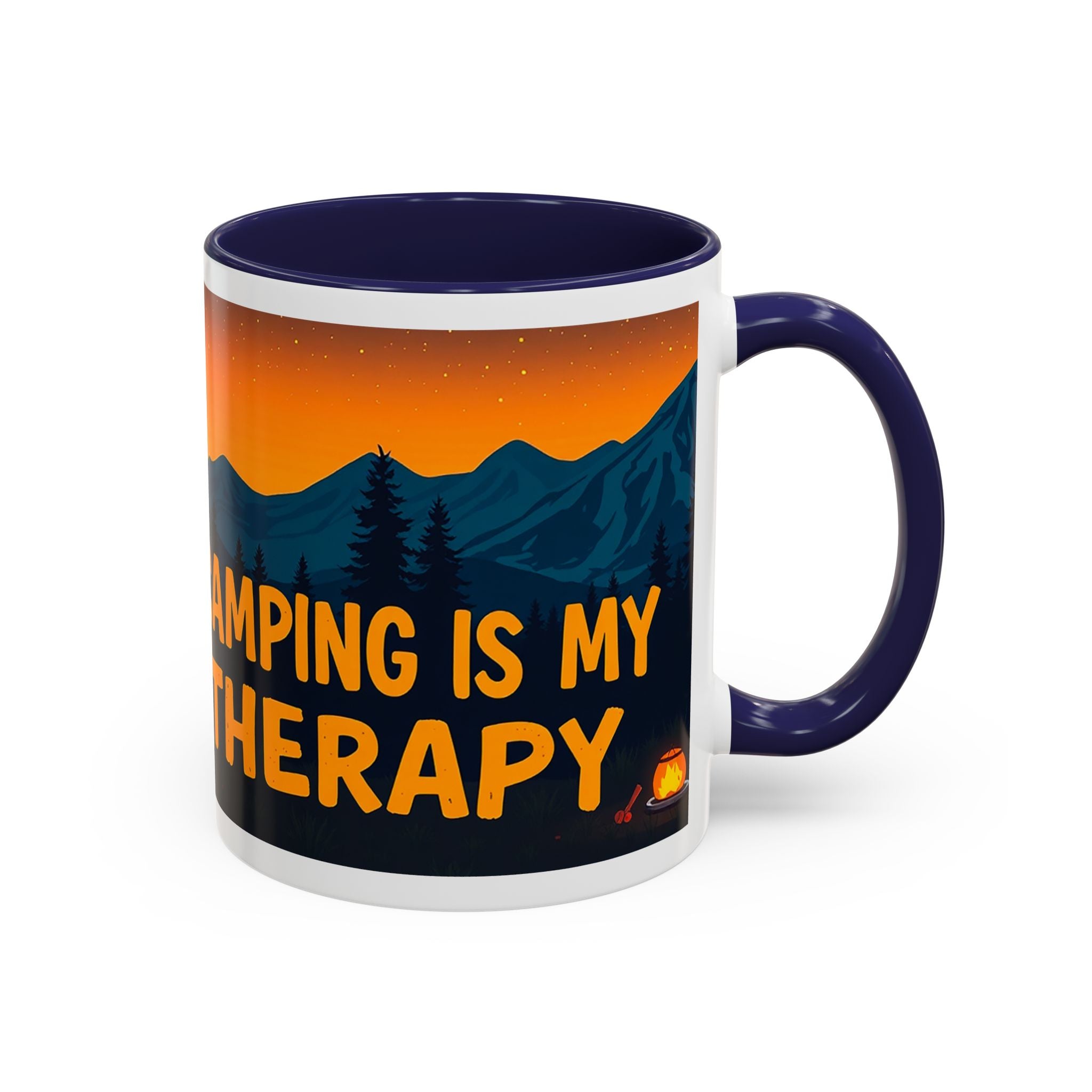 Camping Therapy Mug - Adventure Lover's Coffee Cup, Gift for Campers, Hiking Drinkware, Outdoorsy Coffee Mug, Nature Lover's Cup