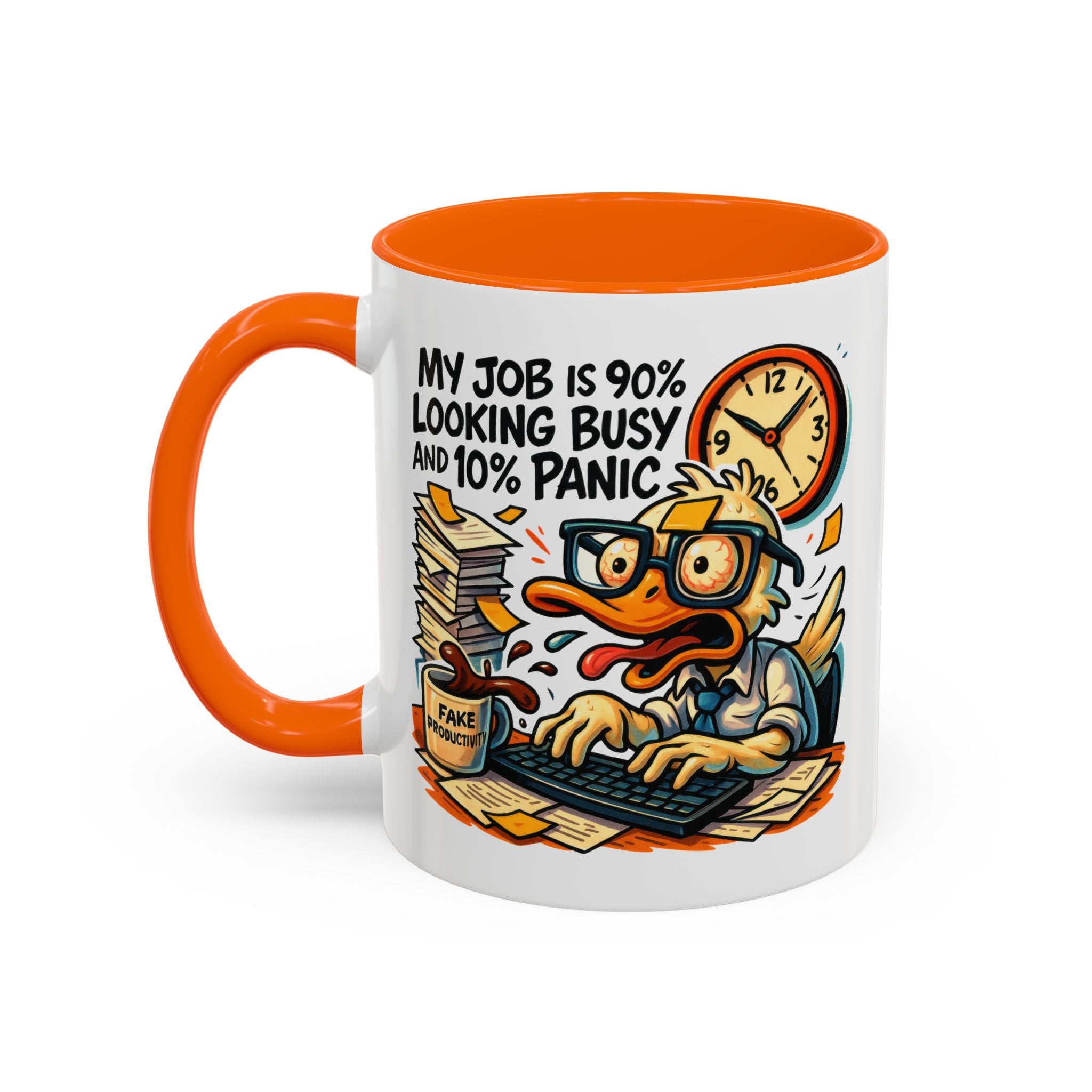 Funny Office Duck Coffee Mug | Perfect Gift for Office Workers, Desk Jokes, Humor, Funny Barista Mug, Creative Gift Idea