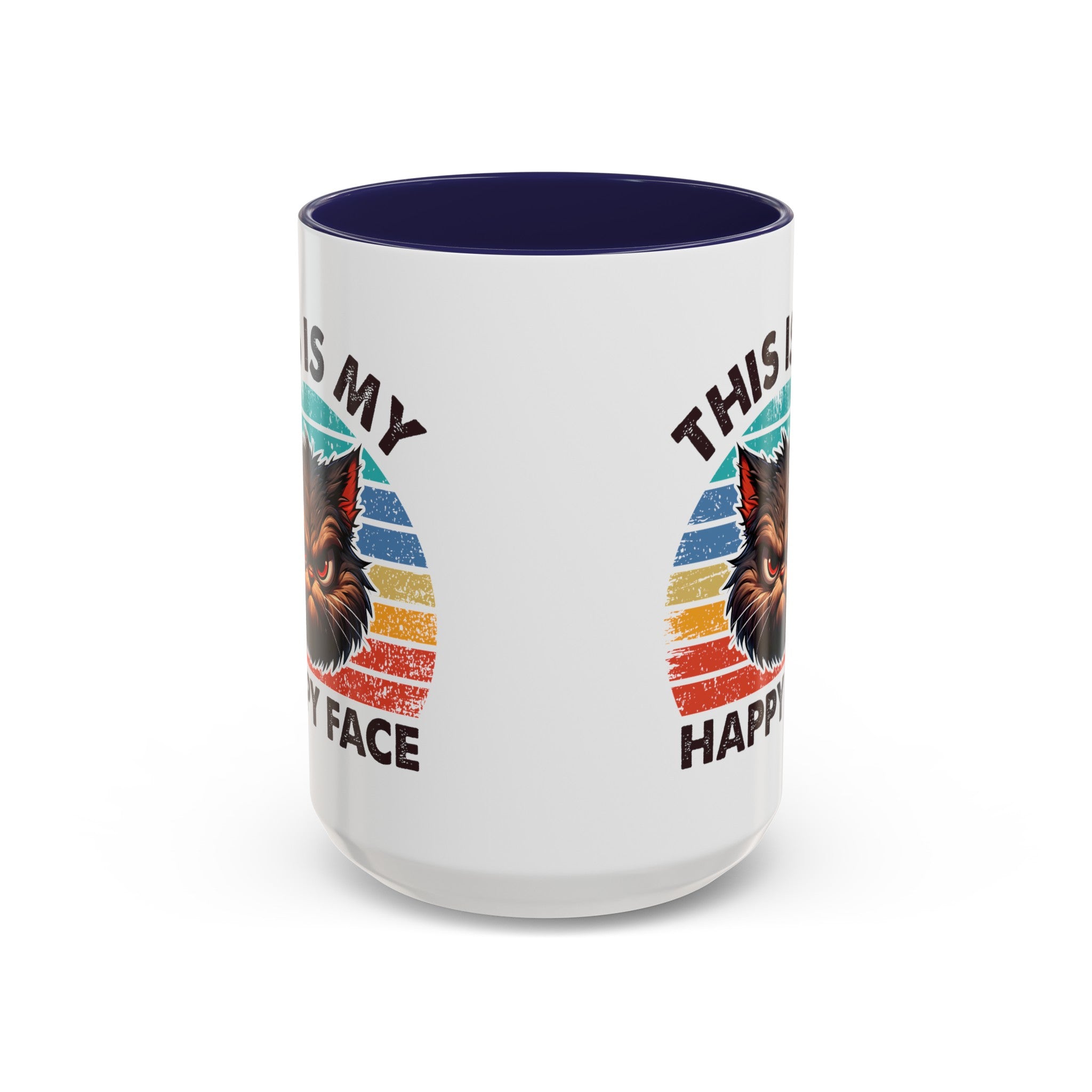 grumpy cat this is my happy face Accent Coffee Mug (11, 15oz) by the x m world